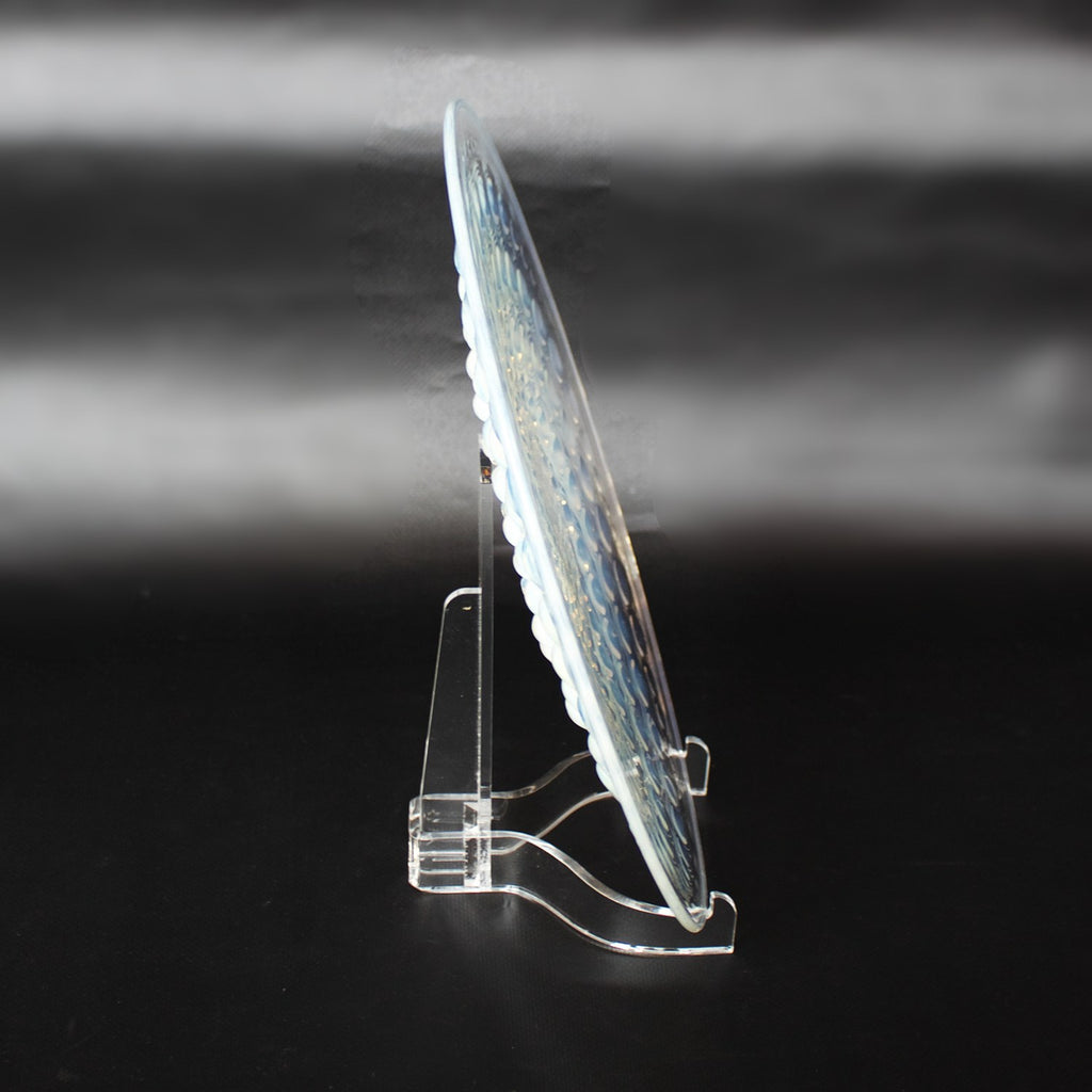 'Volutes' Art Deco opalescent and frosted glass plate - René Lalique Glass - Jeroen Markies Art Deco