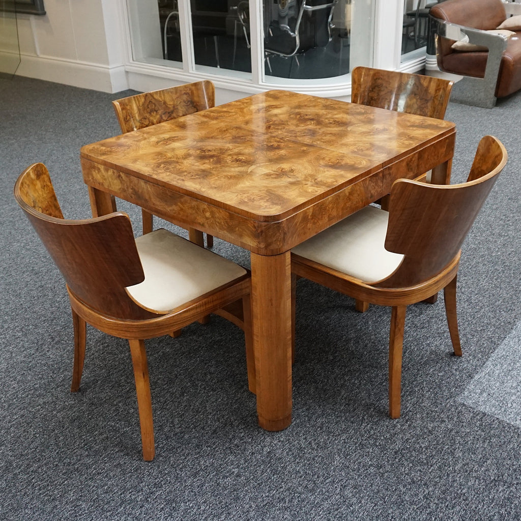 Vintage Art Deco Burr Walnut Dining Suite - Jeroen Markies Art Deco