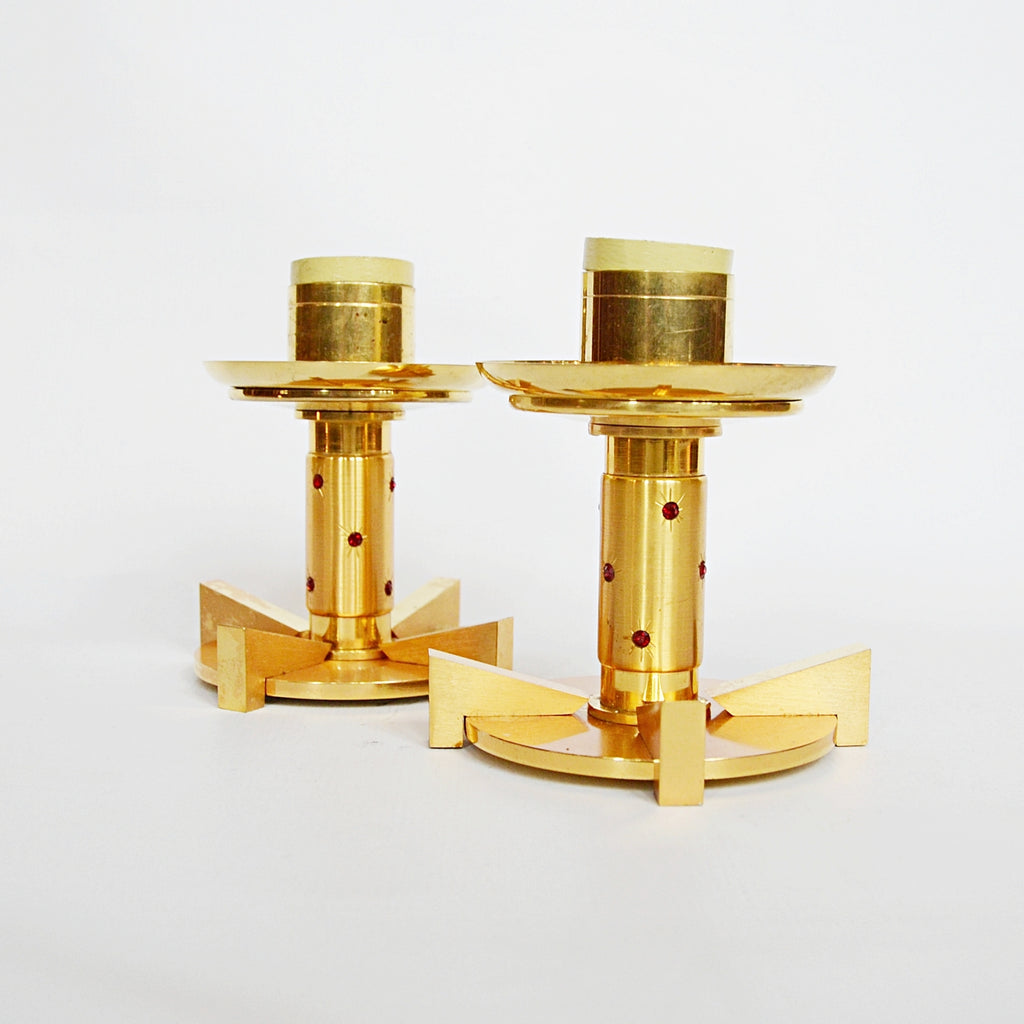 A Pair of Decorative Brass Candlesticks Jeroen Markies Art Deco