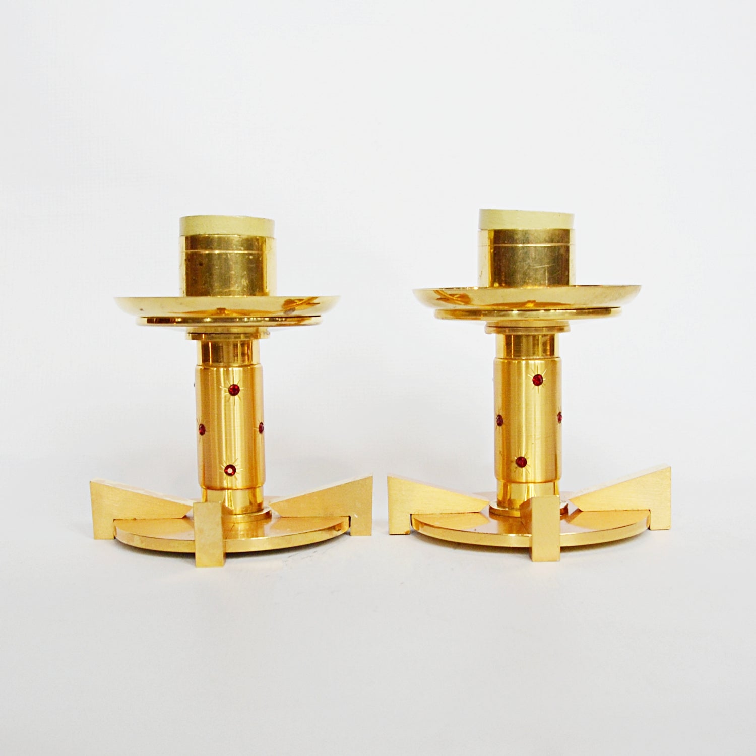 A Pair of Decorative Brass Candlesticks Jeroen Markies Art Deco