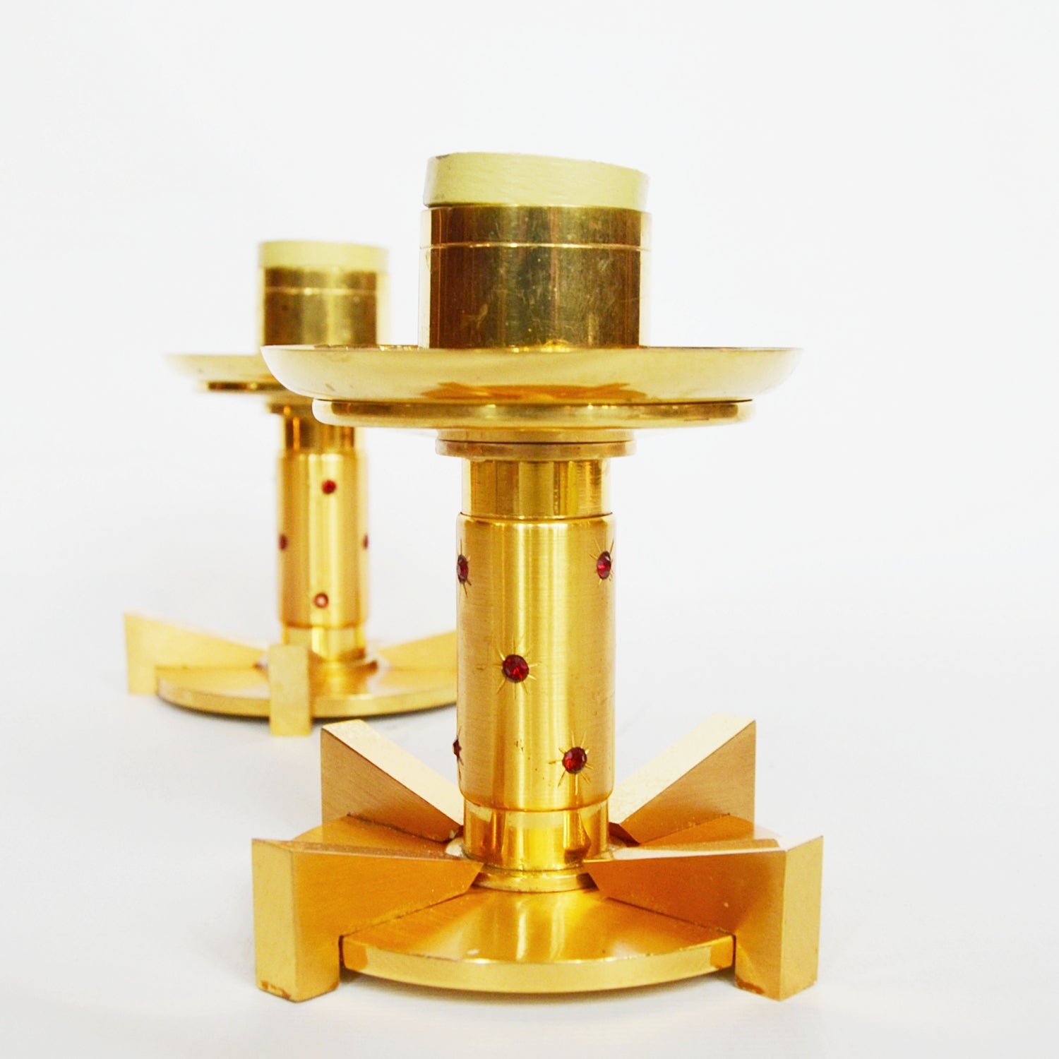 A Pair of Decorative Brass Candlesticks Jeroen Markies Art Deco