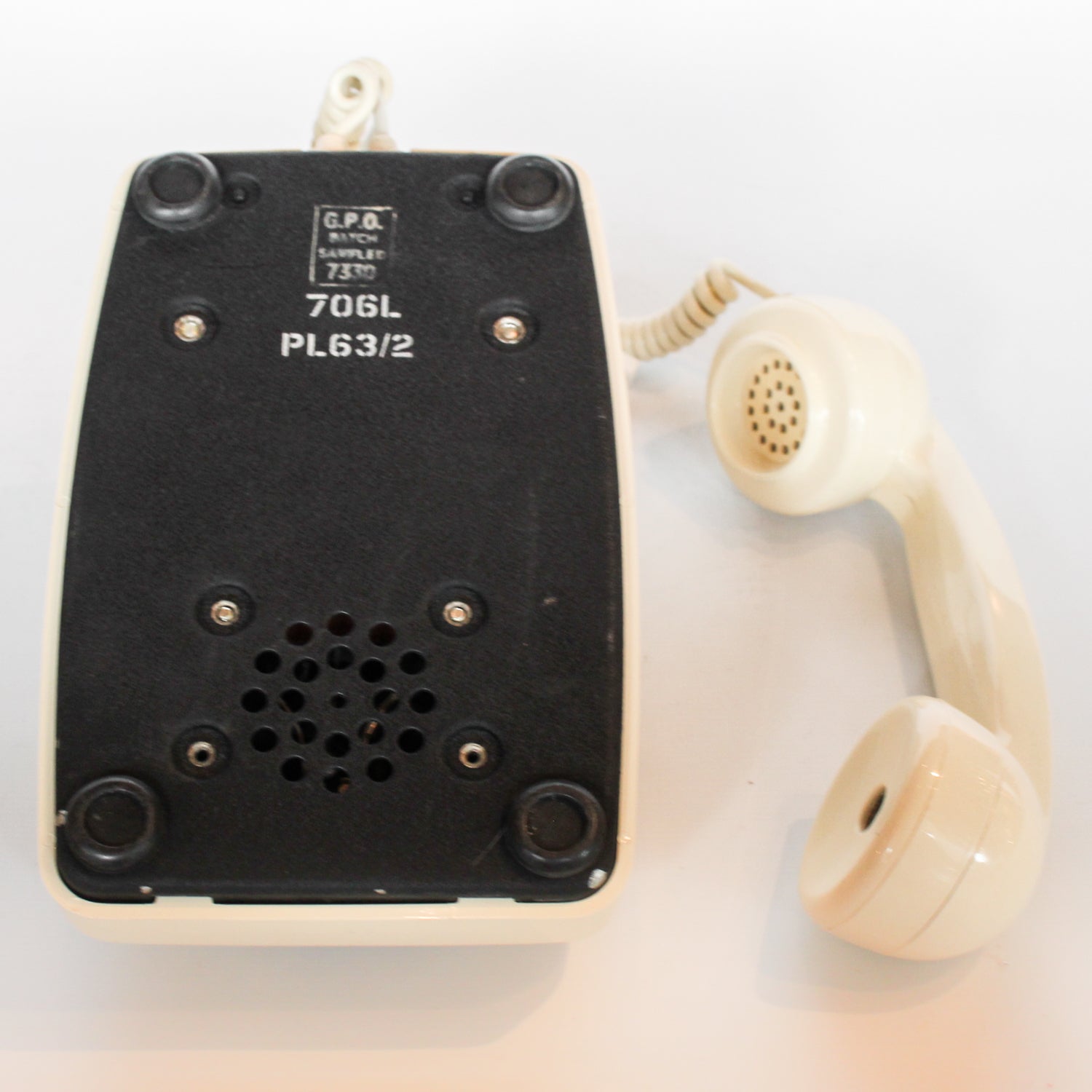 An original GPO model 706 telephone in cream at Jeroen Markies