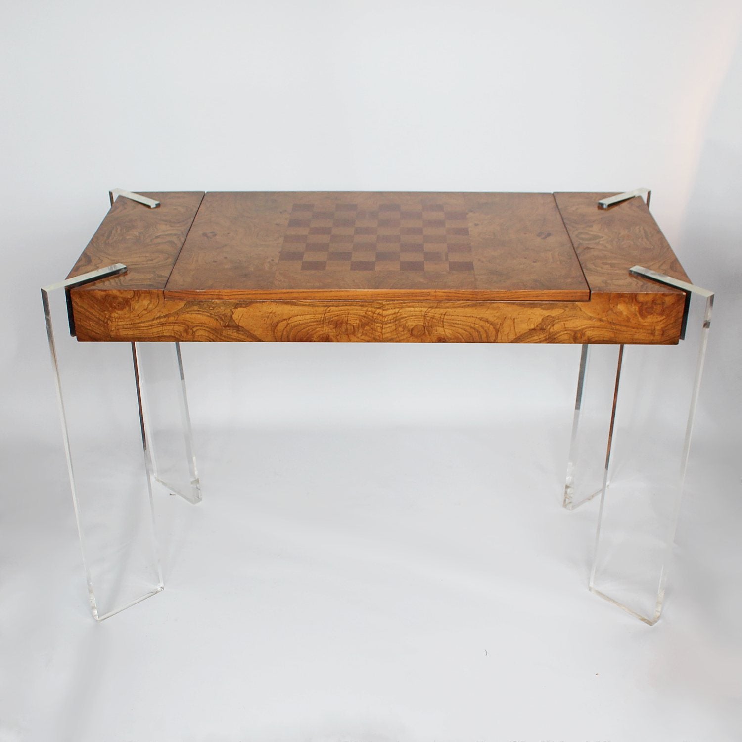vintage Vladimir Kagan wood and lucite games table