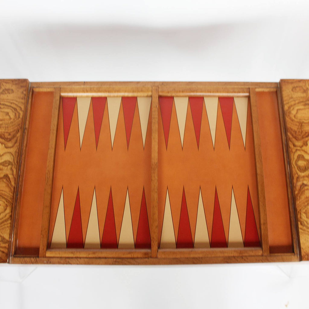 vintage wood and lucite games table