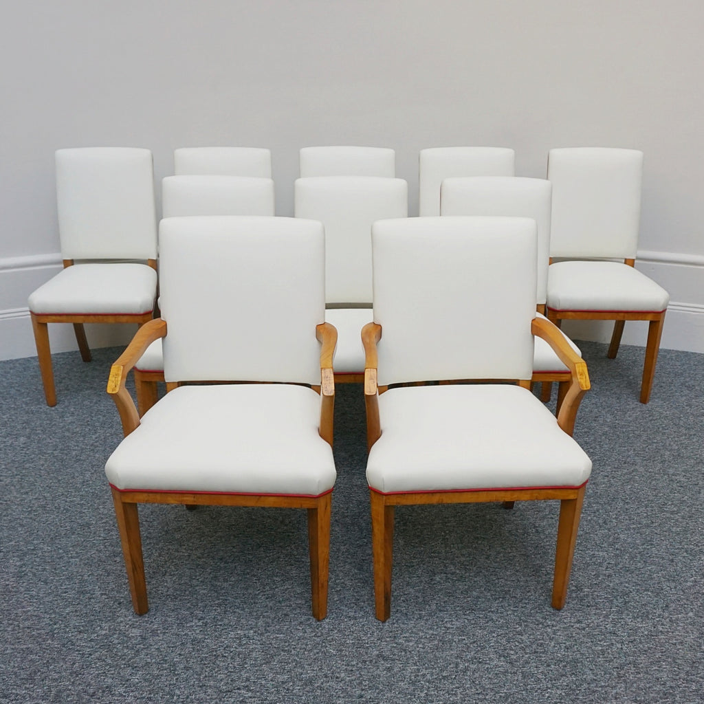 Stunning Original 10 Seat Dining Suite by Waring & Gillow English Made Art Deco - Satinwood - Jeroen Markies Art Deco