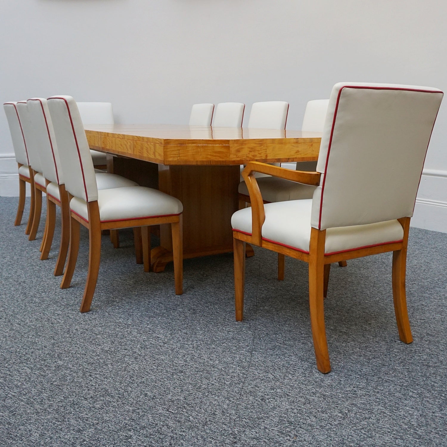 Stunning Original 10 Seat Dining Suite by Waring & Gillow English Made Art Deco - Satinwood - Jeroen Markies Art Deco
