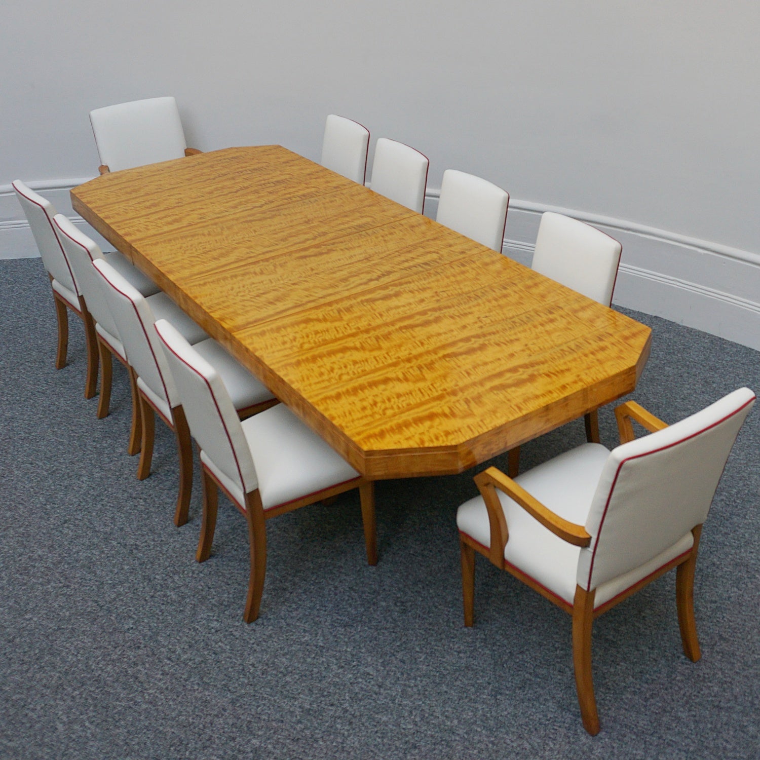 Stunning Original 10 Seat Dining Suite by Waring & Gillow English Made Art Deco - Satinwood - Jeroen Markies Art Deco