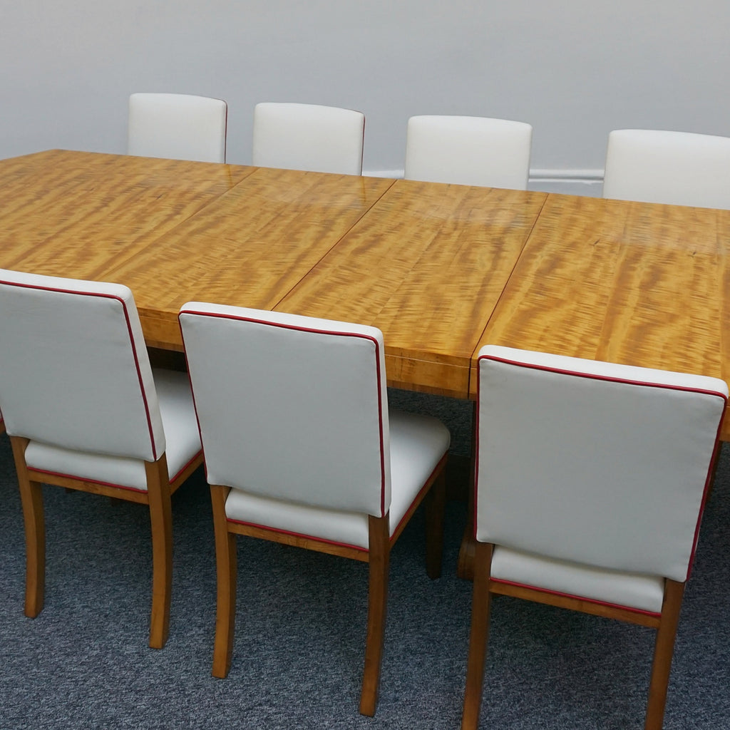 Stunning Original 10 Seat Dining Suite by Waring & Gillow English Made Art Deco - Satinwood - Jeroen Markies Art Deco