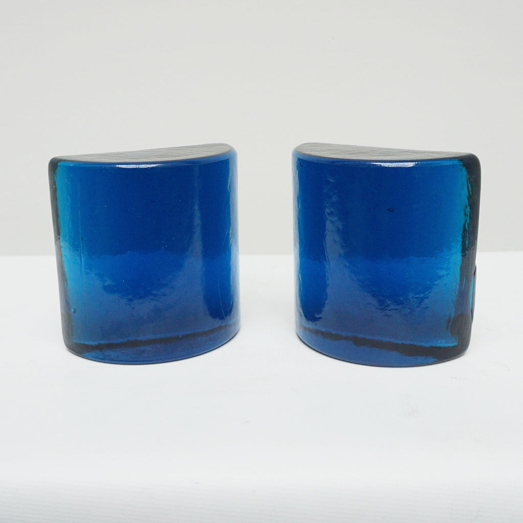 Mid-Century Modern Glass Bookends by Wayne Husted for Blenko Glass Factory USA - Jeroen Markies Art Deco