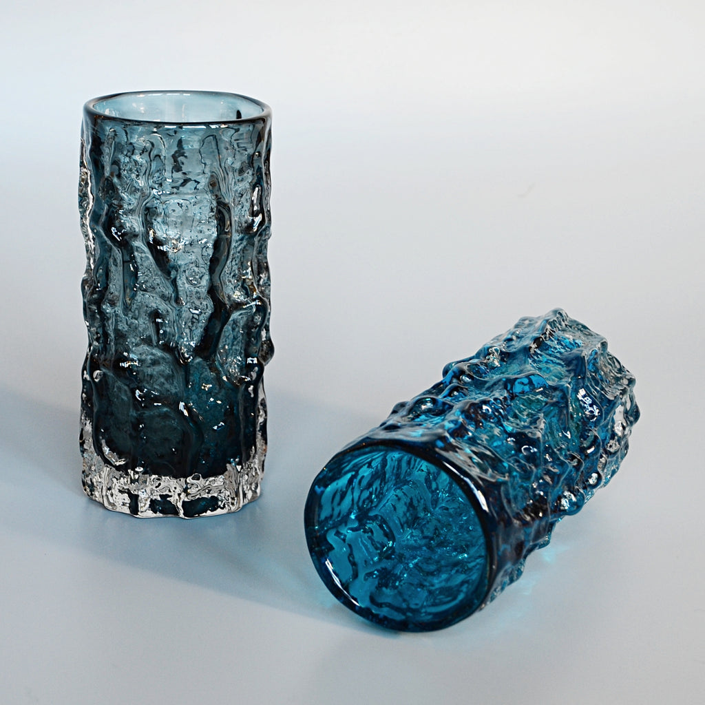 Collection of Twelve Textured 'Cylindrical Bark' Vases