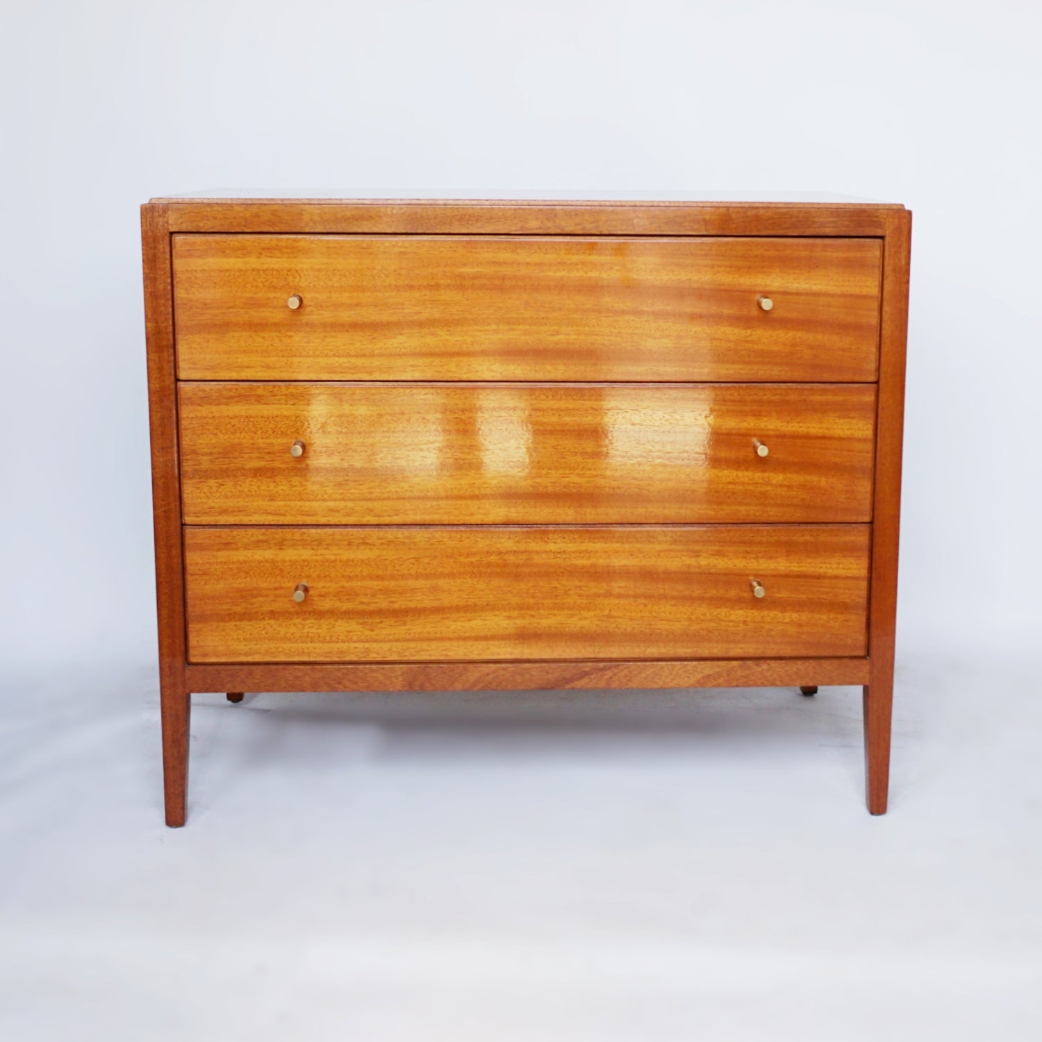 Low Three Drawer Mid-Century Modern Chest of Drawers Heal's of London Jeroen Markies Art Deco - Vintage 20th Century Furniture