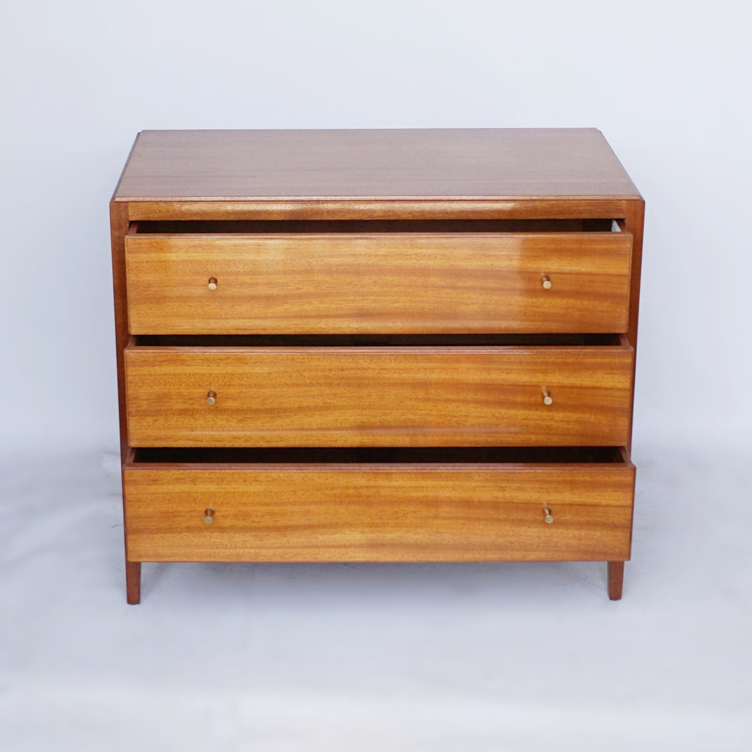 Low Three Drawer Mid-Century Modern Chest of Drawers Heal's of London Jeroen Markies Art Deco - Vintage 20th Century Furniture