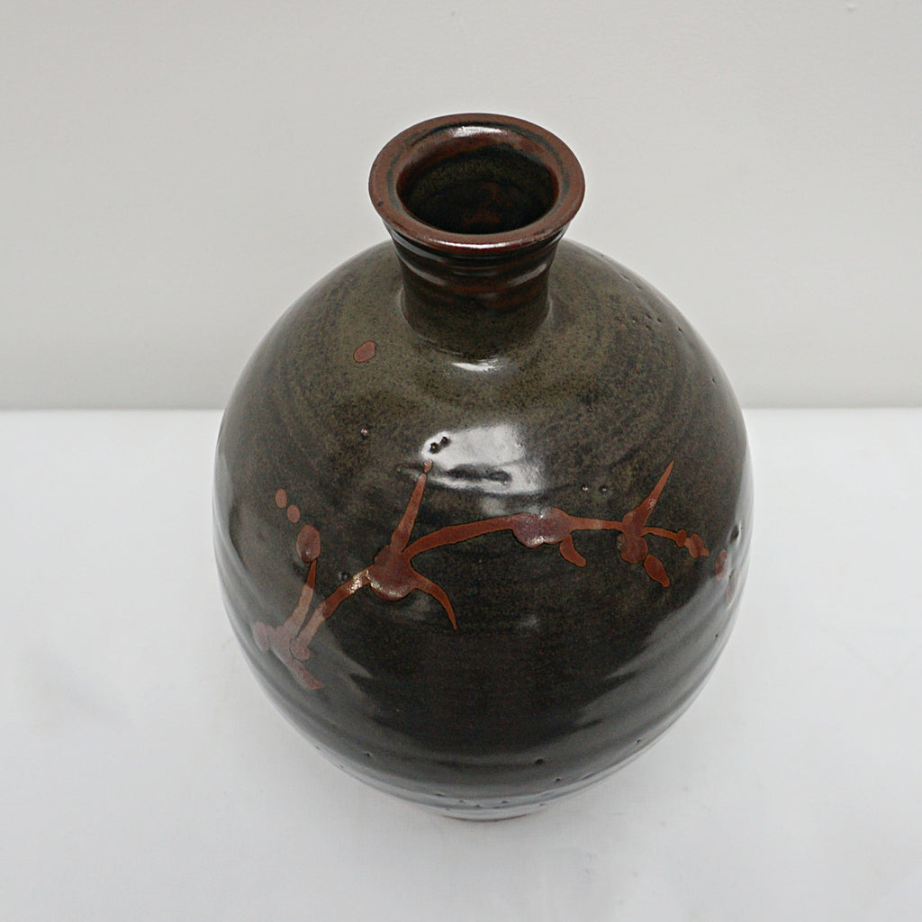 A Large Tenmoku Glazed Stoneware Vase by William Marshall - Jeroen Markies Art Deco