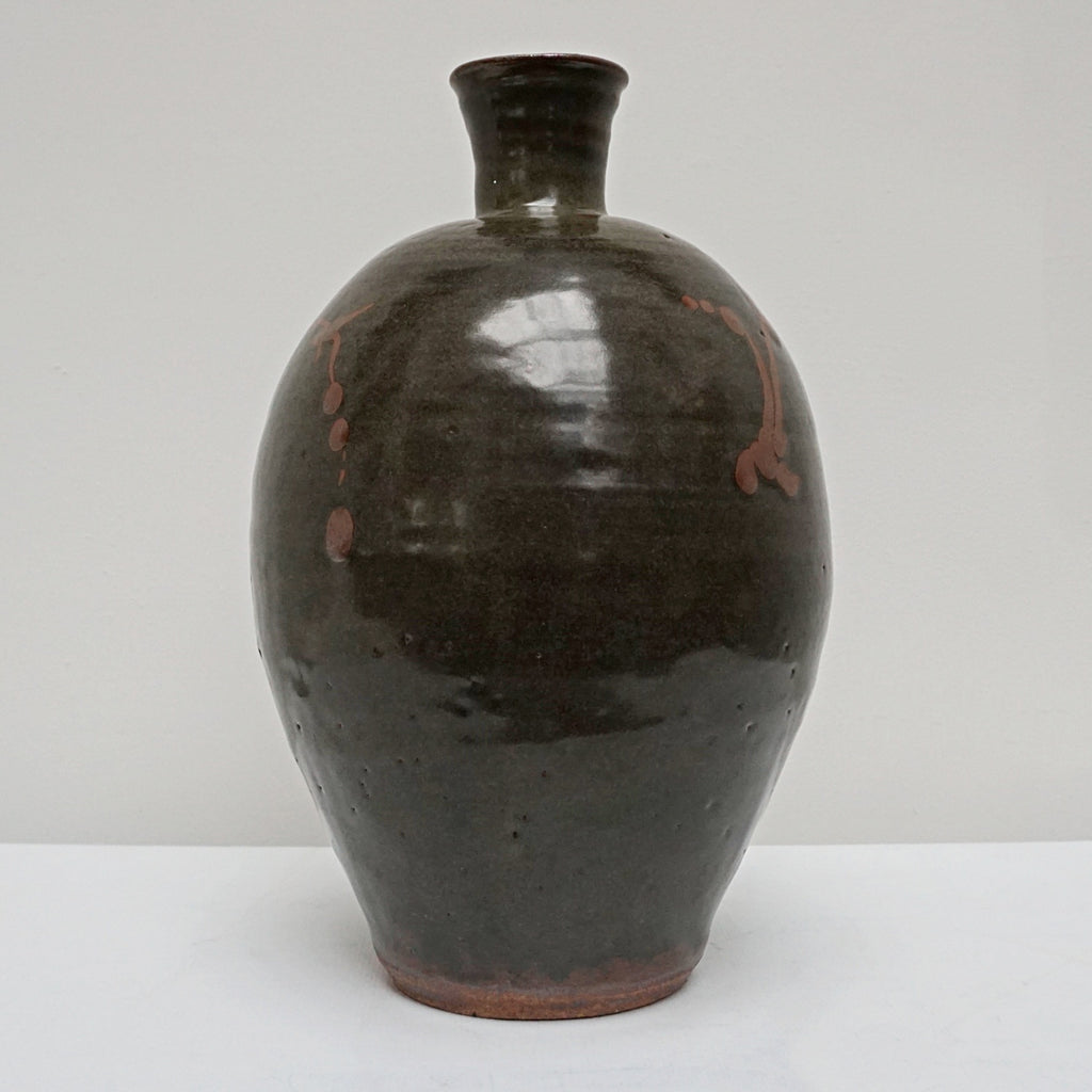 A Large Tenmoku Glazed Stoneware Vase by William Marshall - Jeroen Markies Art Deco