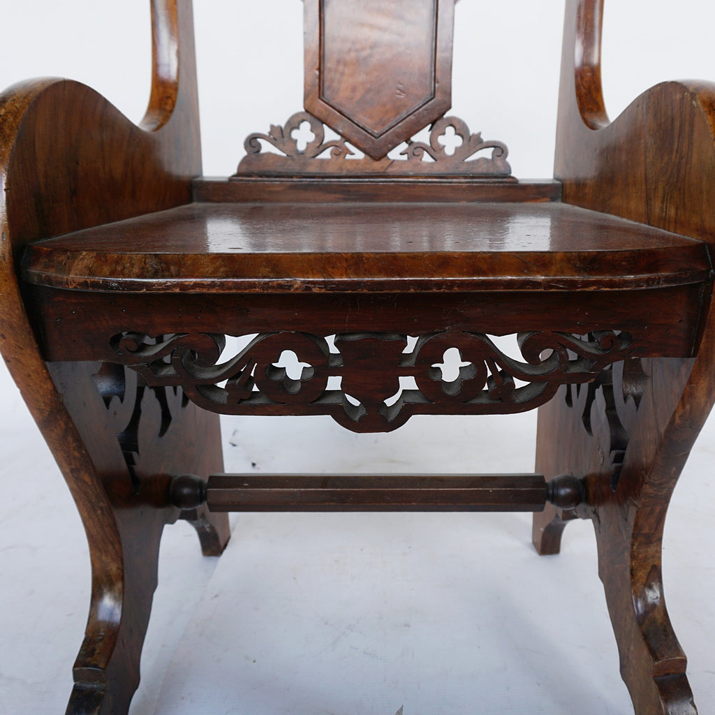 Late 19th Century Victorian Hall Chair Walnut Circa 1890 - Jeroen Markies Art Deco