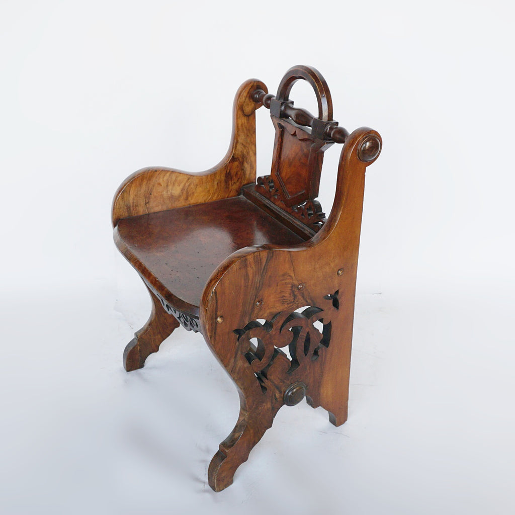 Late 19th Century Victorian Hall Chair Walnut Circa 1890 - Jeroen Markies Art Deco