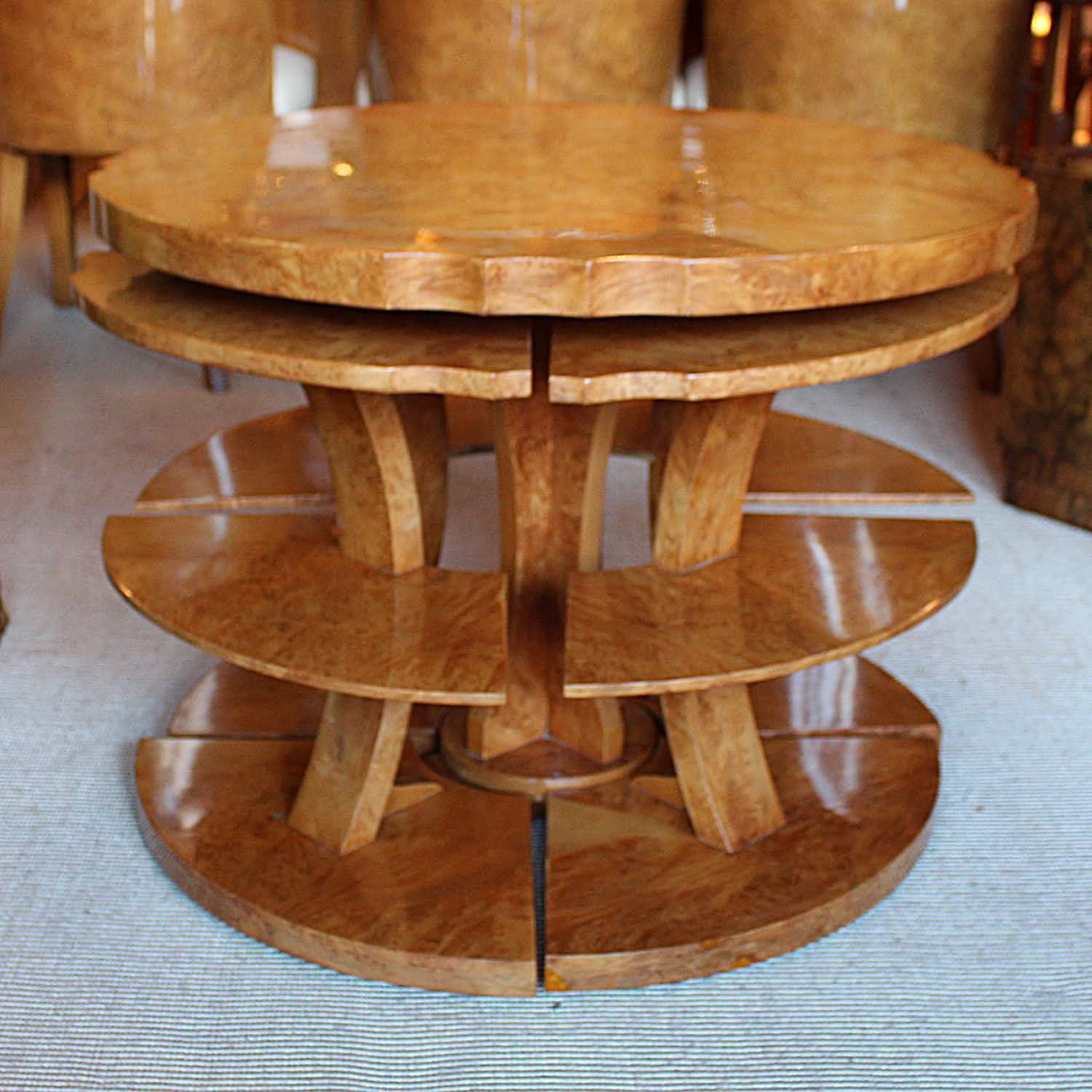 An Art Deco nest of tables by Harry & Lou Epstein in Walnut. Circa 1930