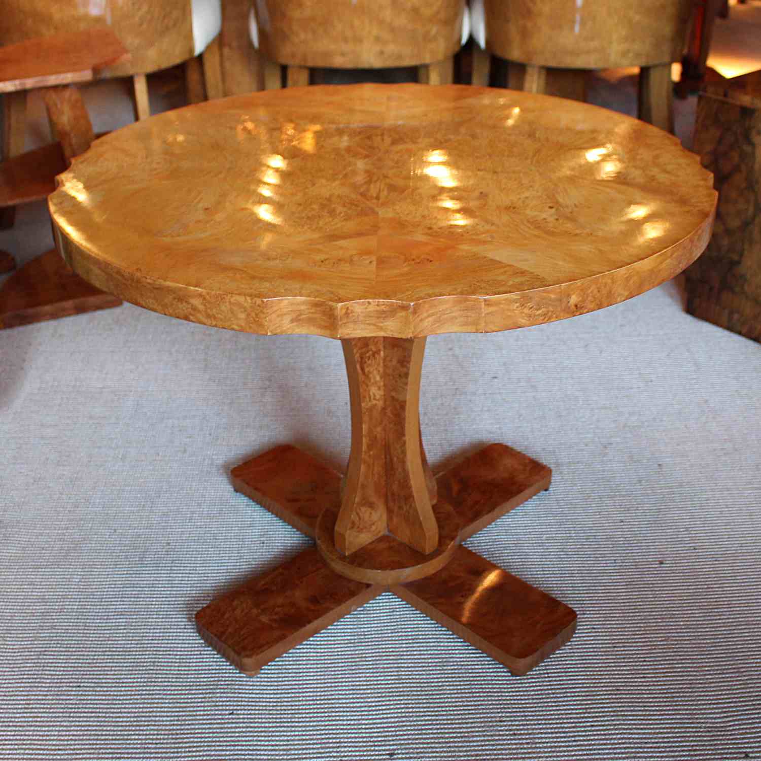An Art Deco nest of tables by Harry & Lou Epstein in Walnut. Circa 1930