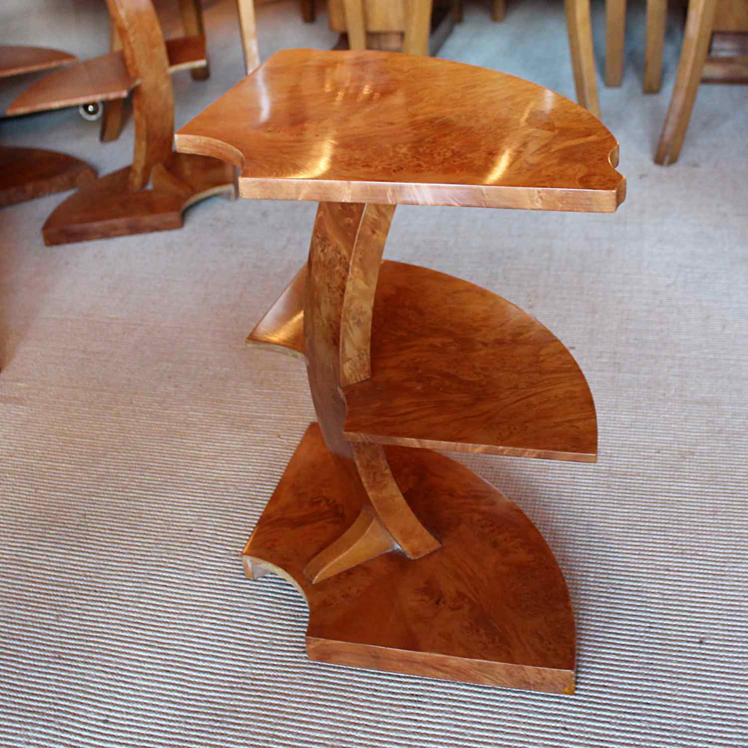 An Art Deco nest of tables by Harry & Lou Epstein in Walnut. Circa 1930