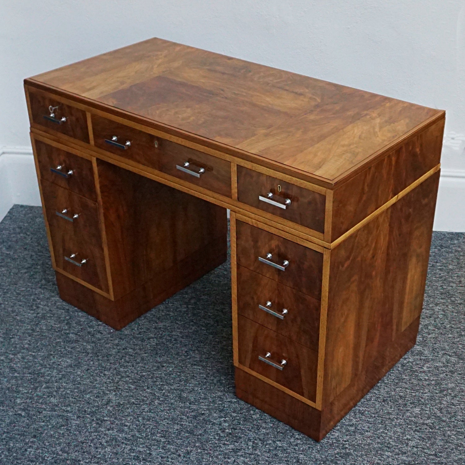 Vintage Furniture-Vintage Art Deco Furniture-Vintage Heals Desk-Walnut Desk Antiques - Jeroen Markies Art Deco