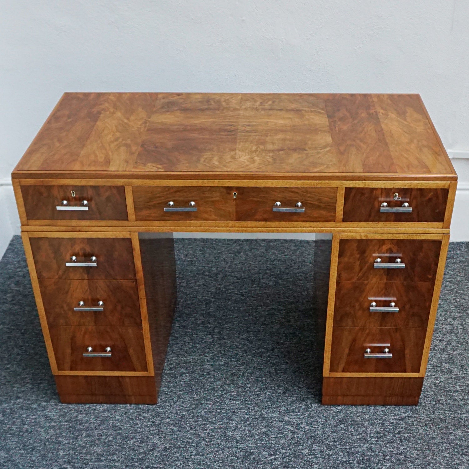 Vintage Furniture-Vintage Art Deco Furniture-Vintage Heals Desk-Walnut Desk Antiques - Jeroen Markies Art Deco