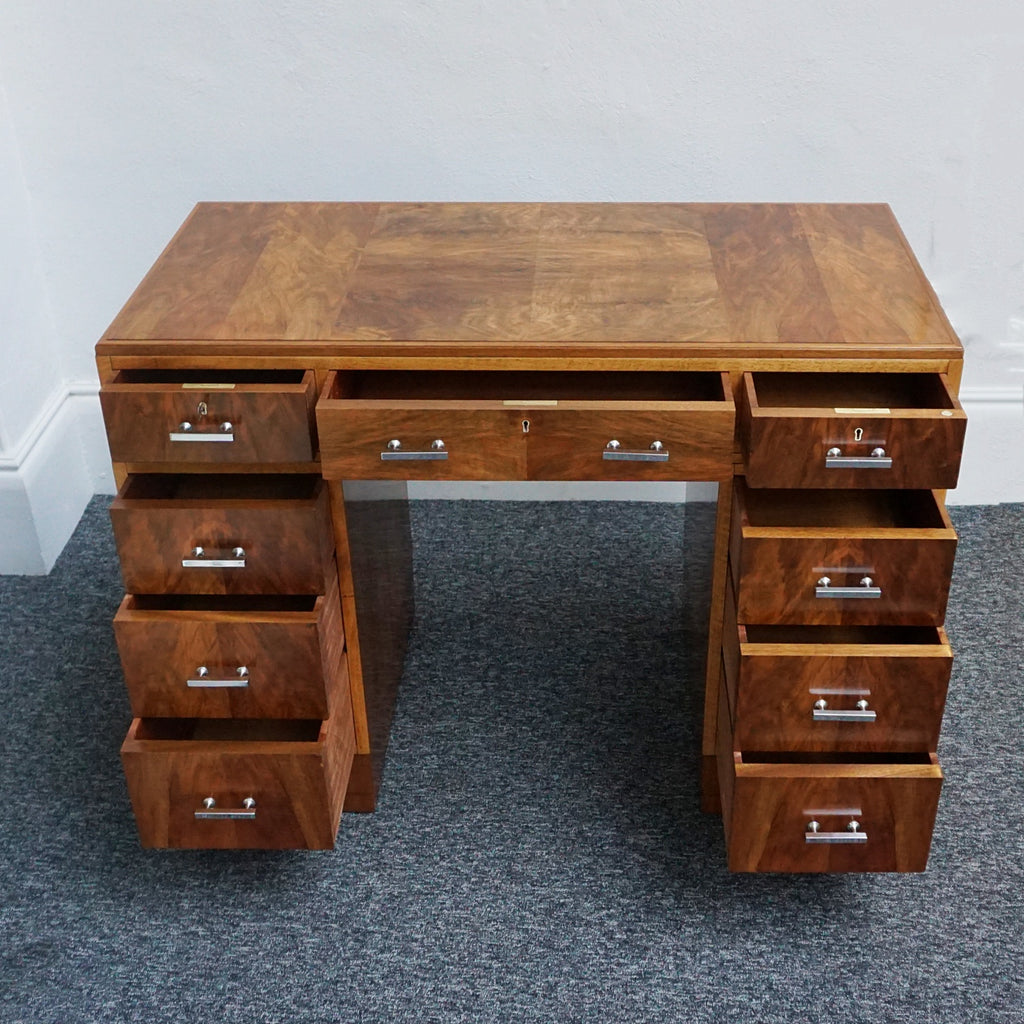 Vintage Furniture-Vintage Art Deco Furniture-Vintage Heals Desk-Walnut Desk Antiques - Jeroen Markies Art Deco