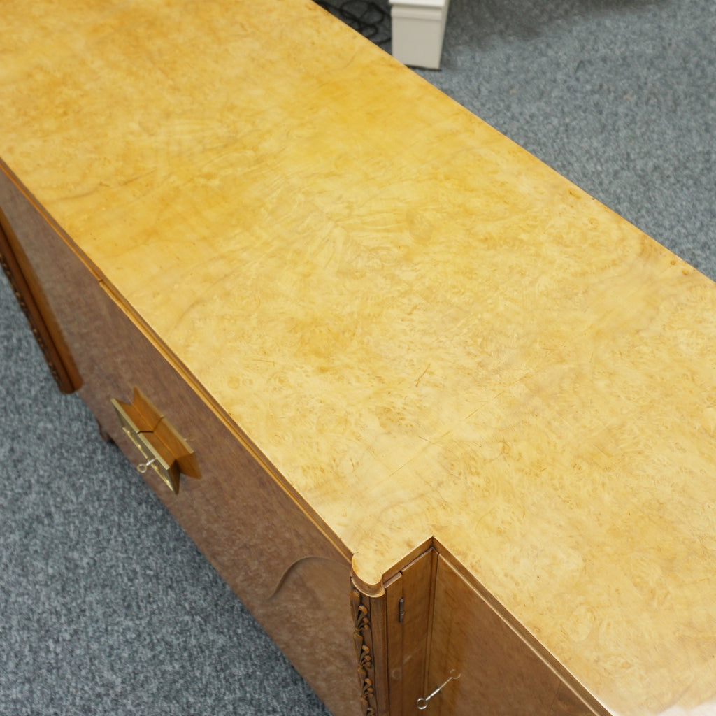 Original Art Deco Burr Walnut Sideboard by S.Hille & Co Ltd Original 1930's Art Deco - Jeroen Markies Art Deco