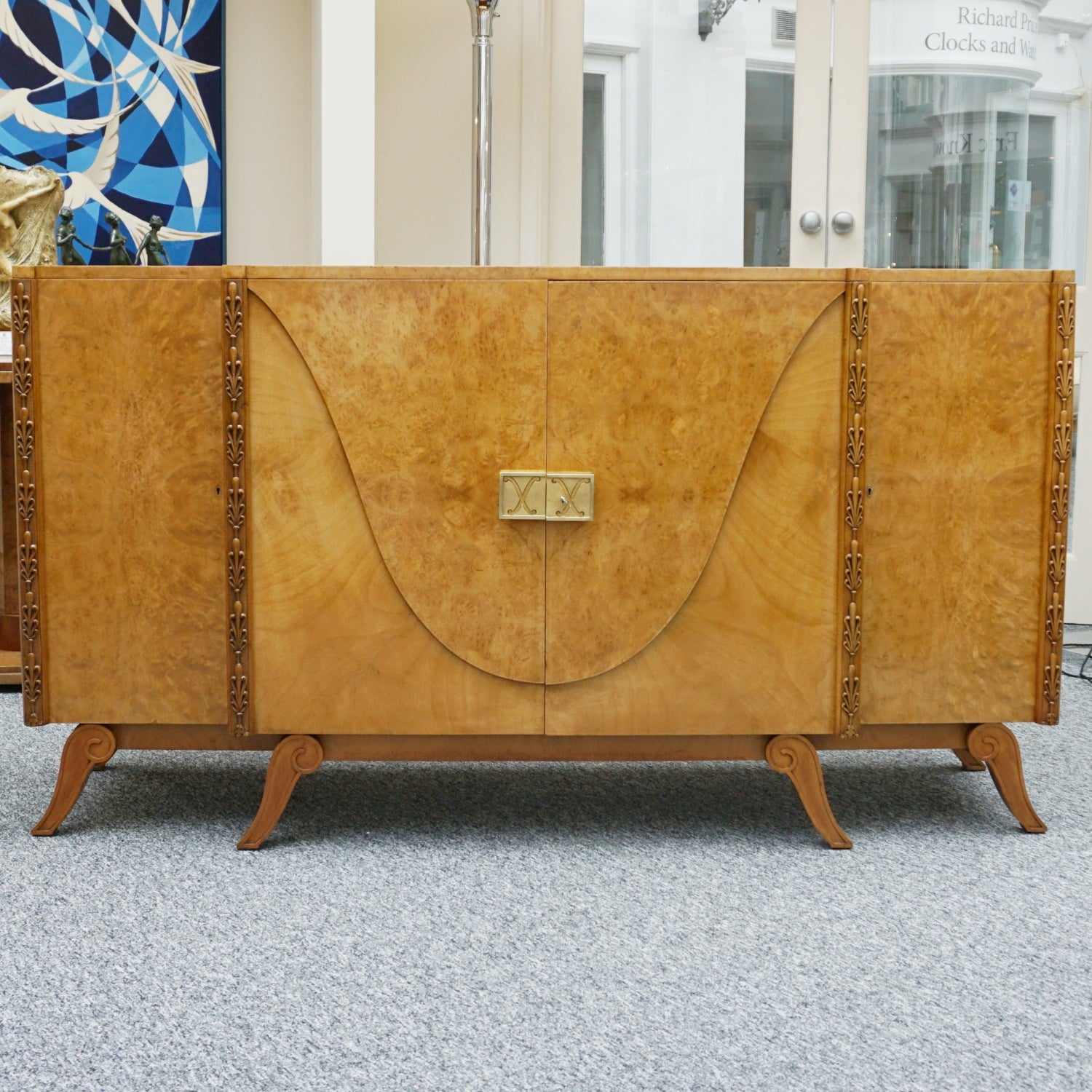 Original Art Deco Burr Walnut Sideboard by S.Hille & Co Ltd Original 1930's Art Deco - Jeroen Markies Art Deco