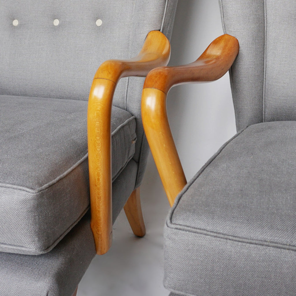 Pair of Mid-Century Modern Bambino Armchairs by Howard Keith Jeroen Markies Art Deco