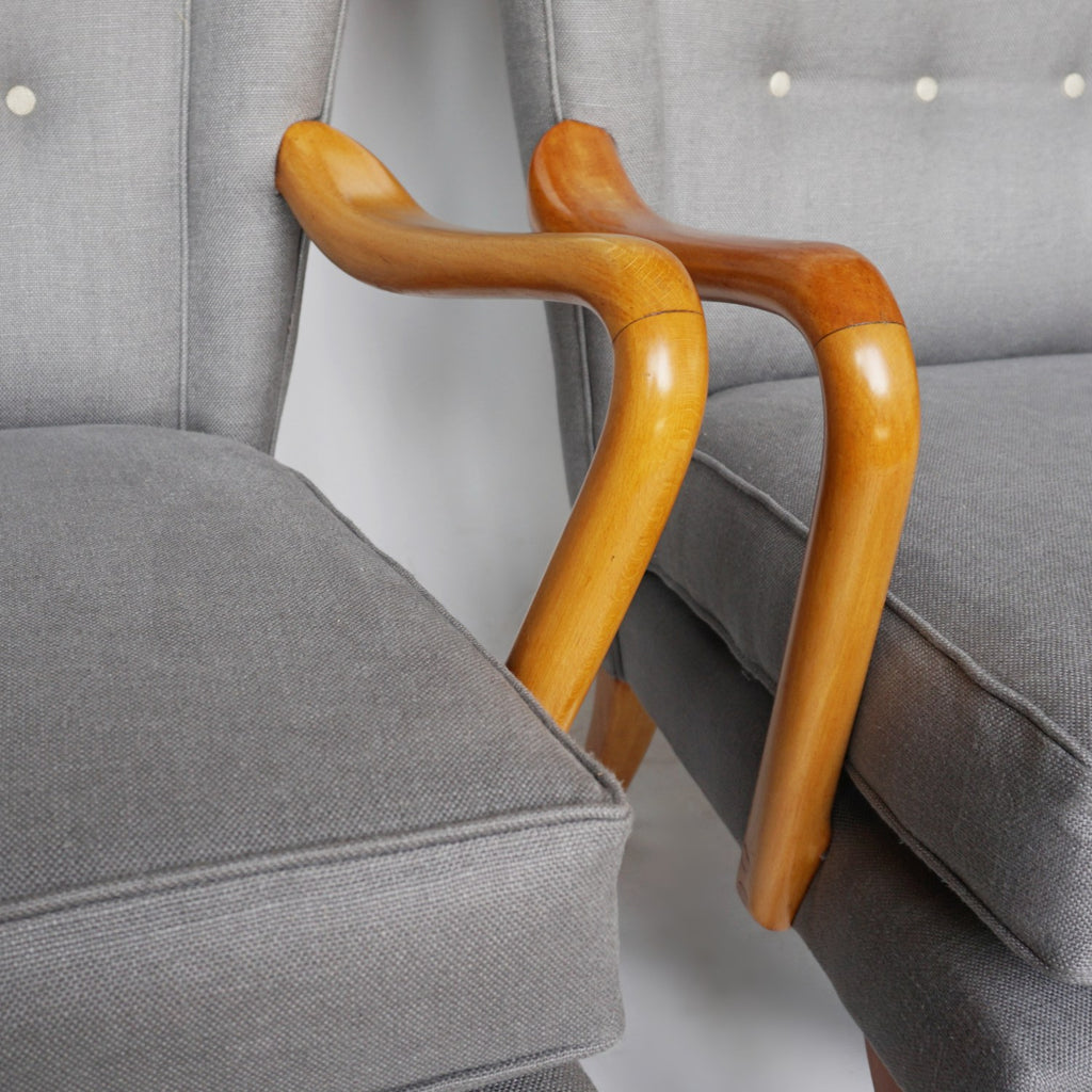 Pair of Mid-Century Modern Bambino Armchairs by Howard Keith Jeroen Markies Art Deco