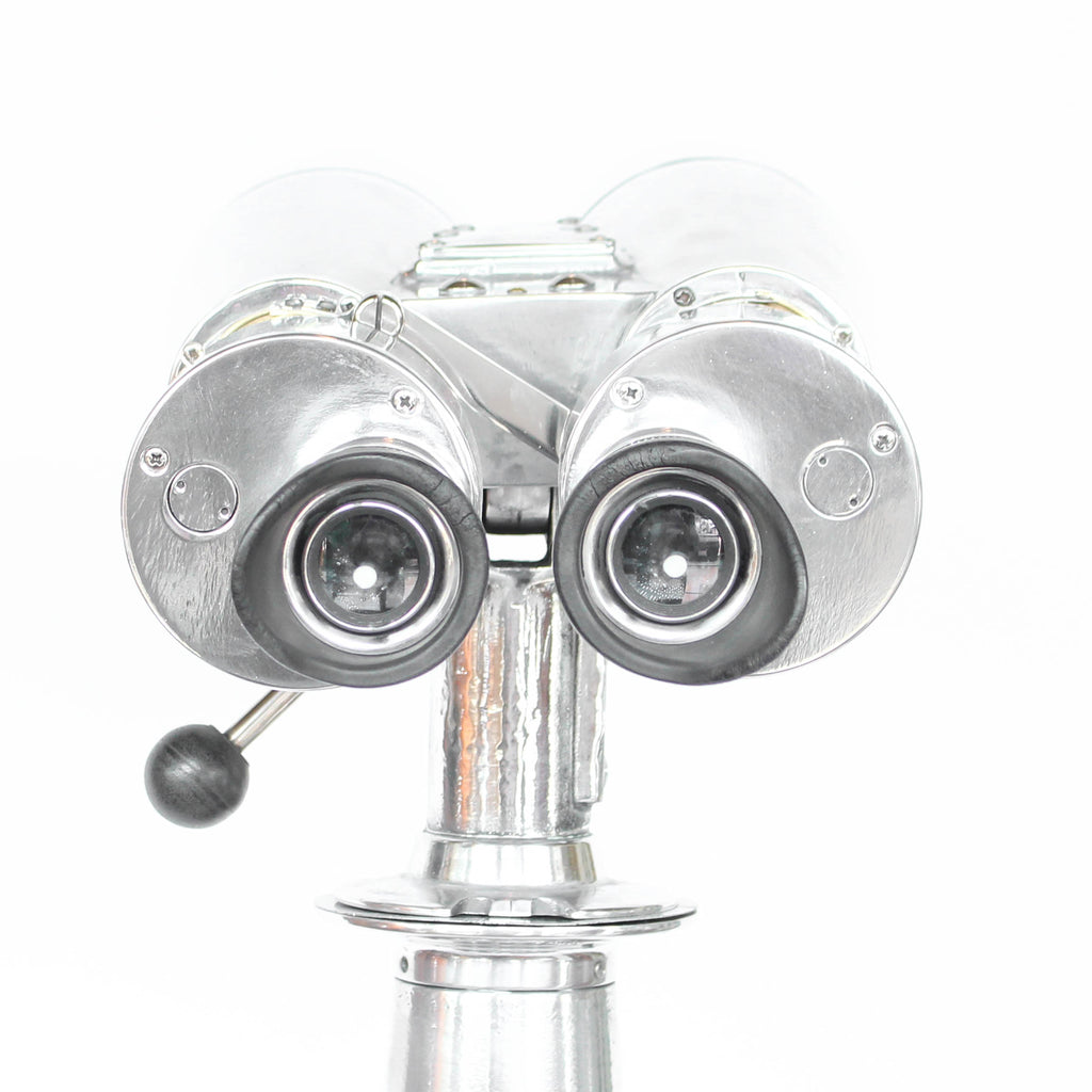 Art Deco Fuji Meibo binoculars on wooden stand at Jeroen Markies 