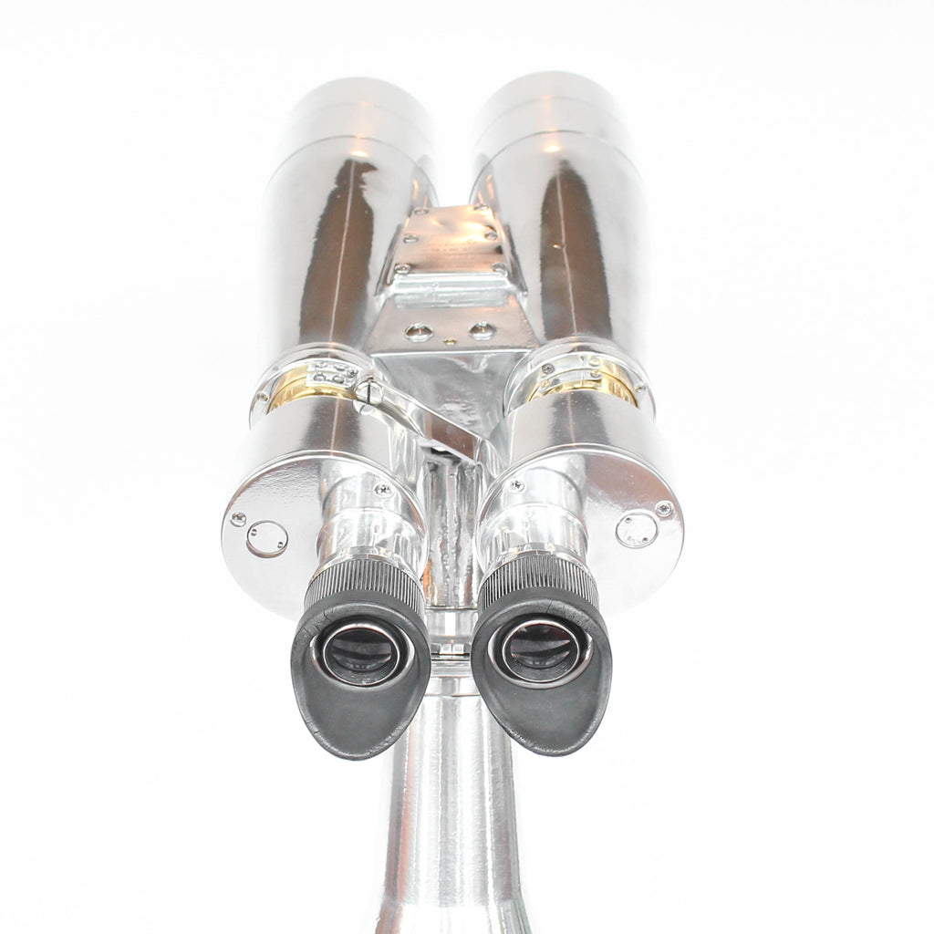 Art Deco Fuji Meibo binoculars on wooden stand at Jeroen Markies 
