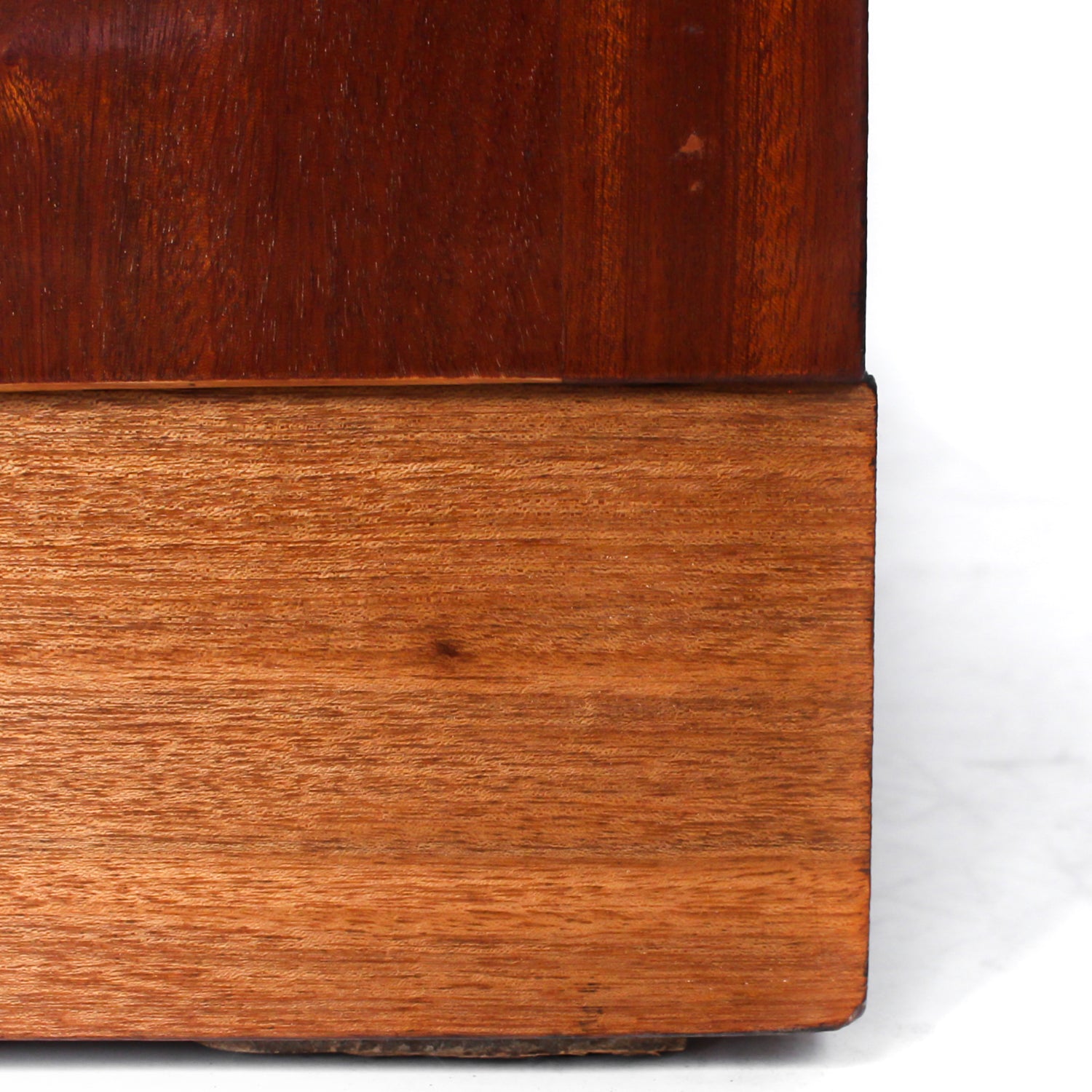 Art Deco, burr walnut chest of drawers. Original wooden handles. H.G Furniture sticker at Jeroen Markies.