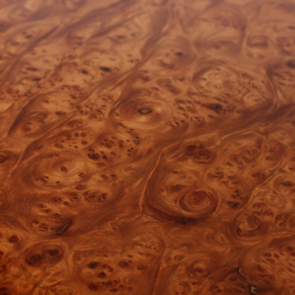 Art Deco, burr walnut chest of drawers. Original wooden handles. H.G Furniture sticker at Jeroen Markies.