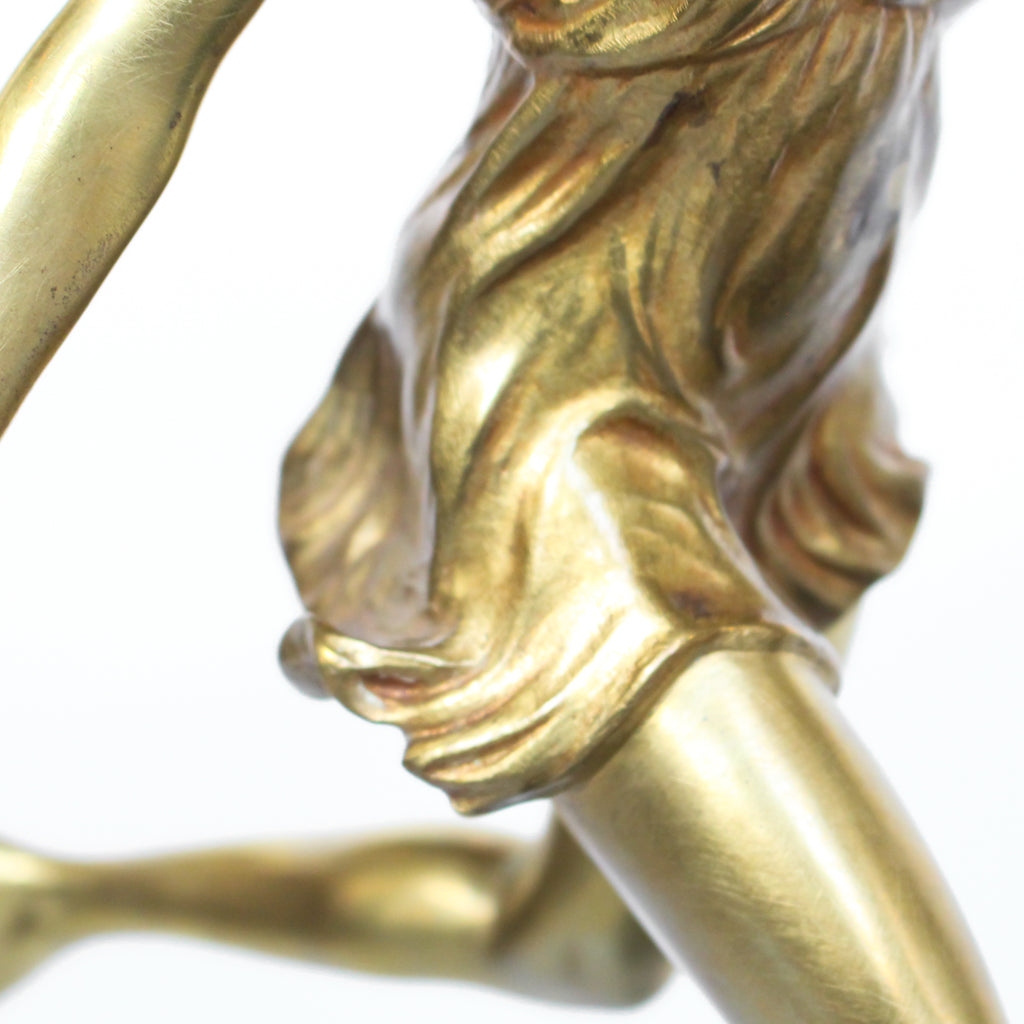 ‘Springtime’, an Art Deco gilt bronze sculpture of a pair of dancers in Grecian dress, set over a marble plinth with gilt bronze detail at Jeroen Markies