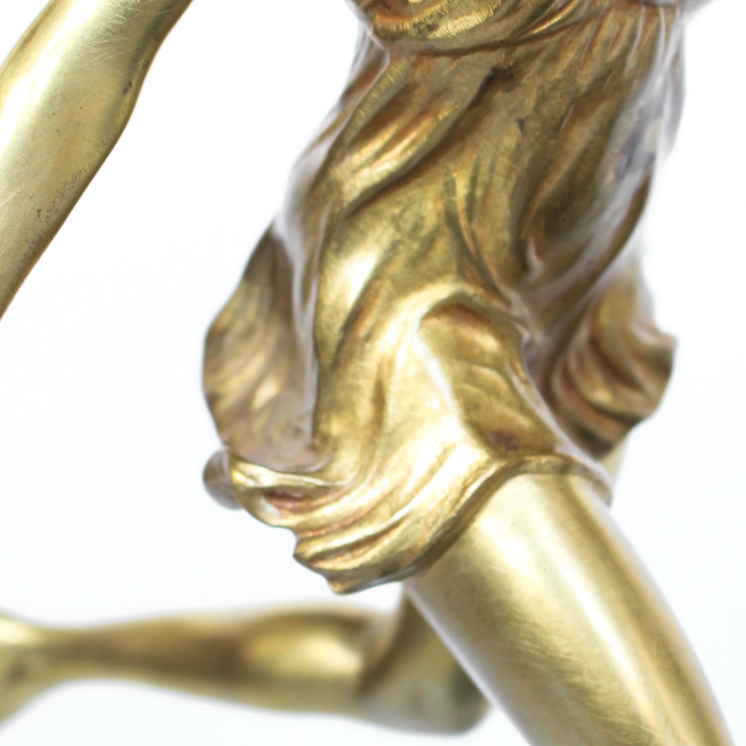 ‘Springtime’, an Art Deco gilt bronze sculpture of a pair of dancers in Grecian dress, set over a marble plinth with gilt bronze detail at Jeroen Markies