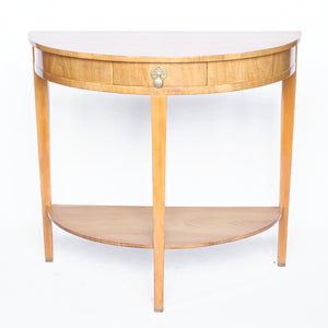Walnut Demi-Lune Console Table