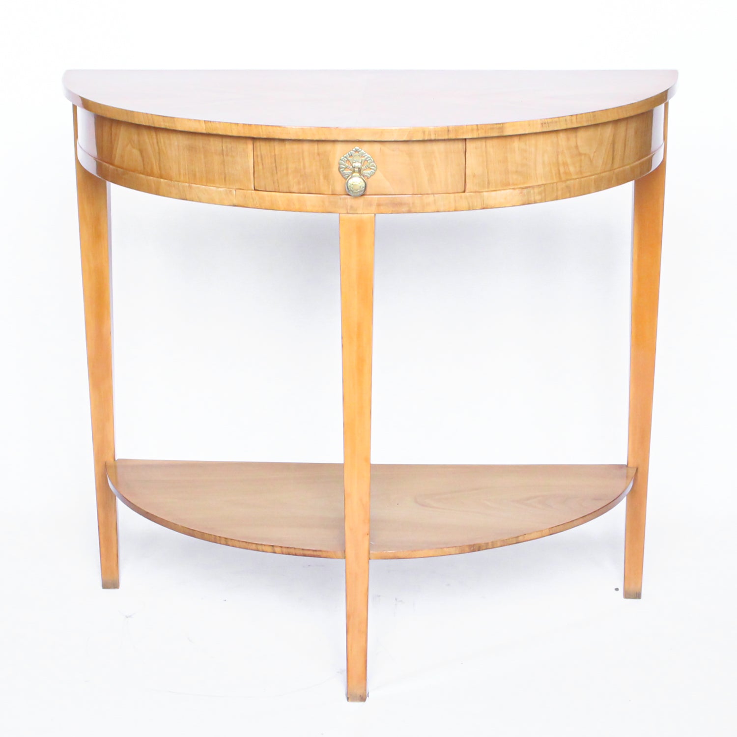 Walnut Demi-Lune Console Table