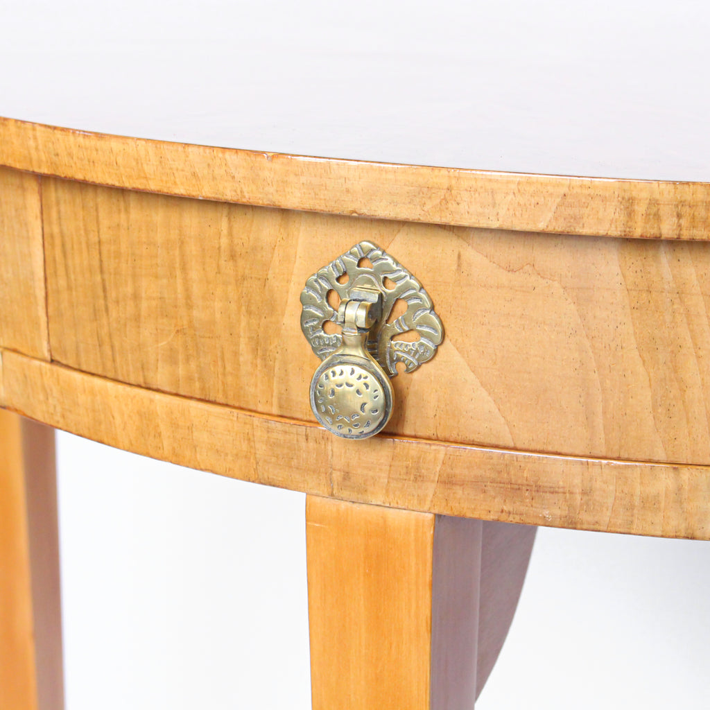 Walnut Demi-Lune Console Table