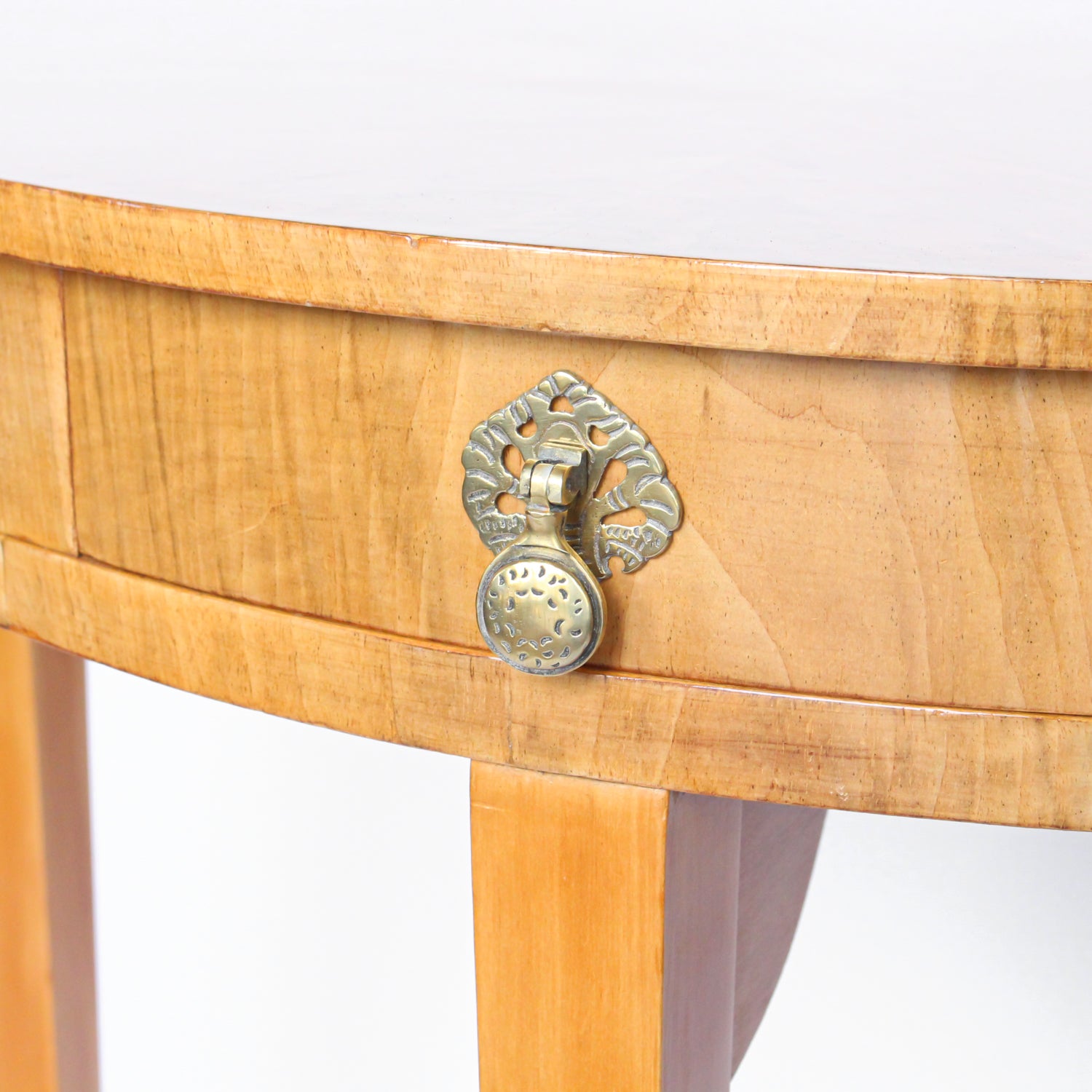 Walnut Demi-Lune Console Table