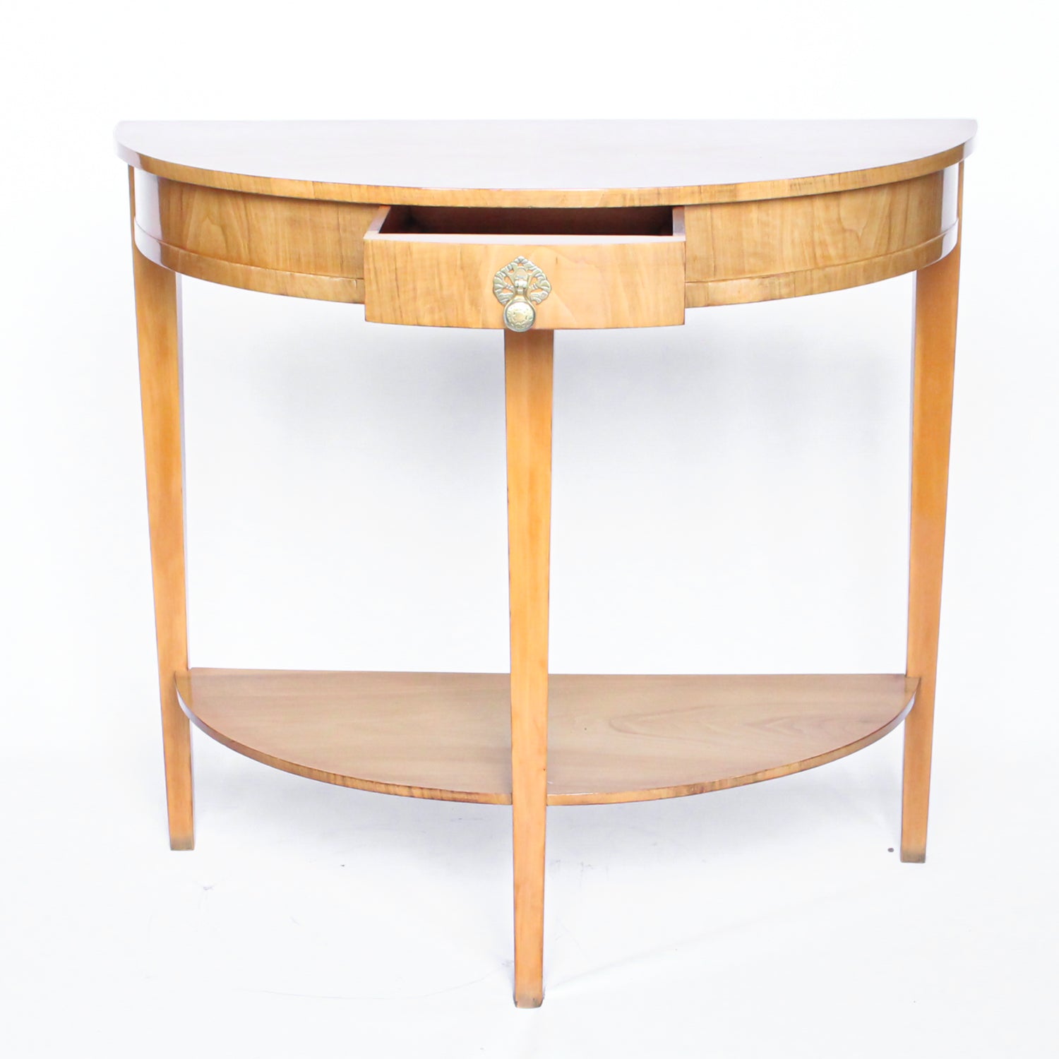 Walnut Demi-Lune Console Table