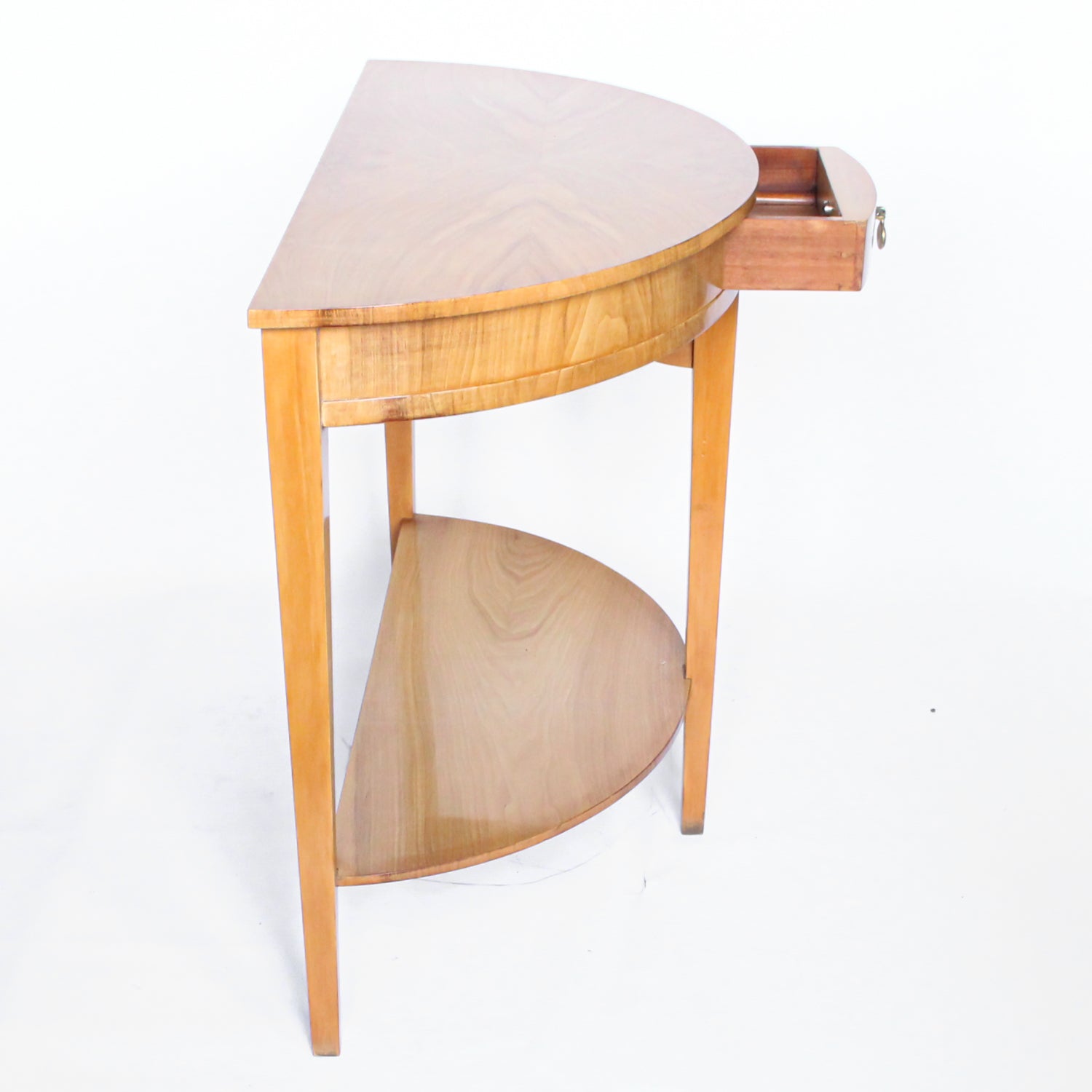 Walnut Demi-Lune Console Table