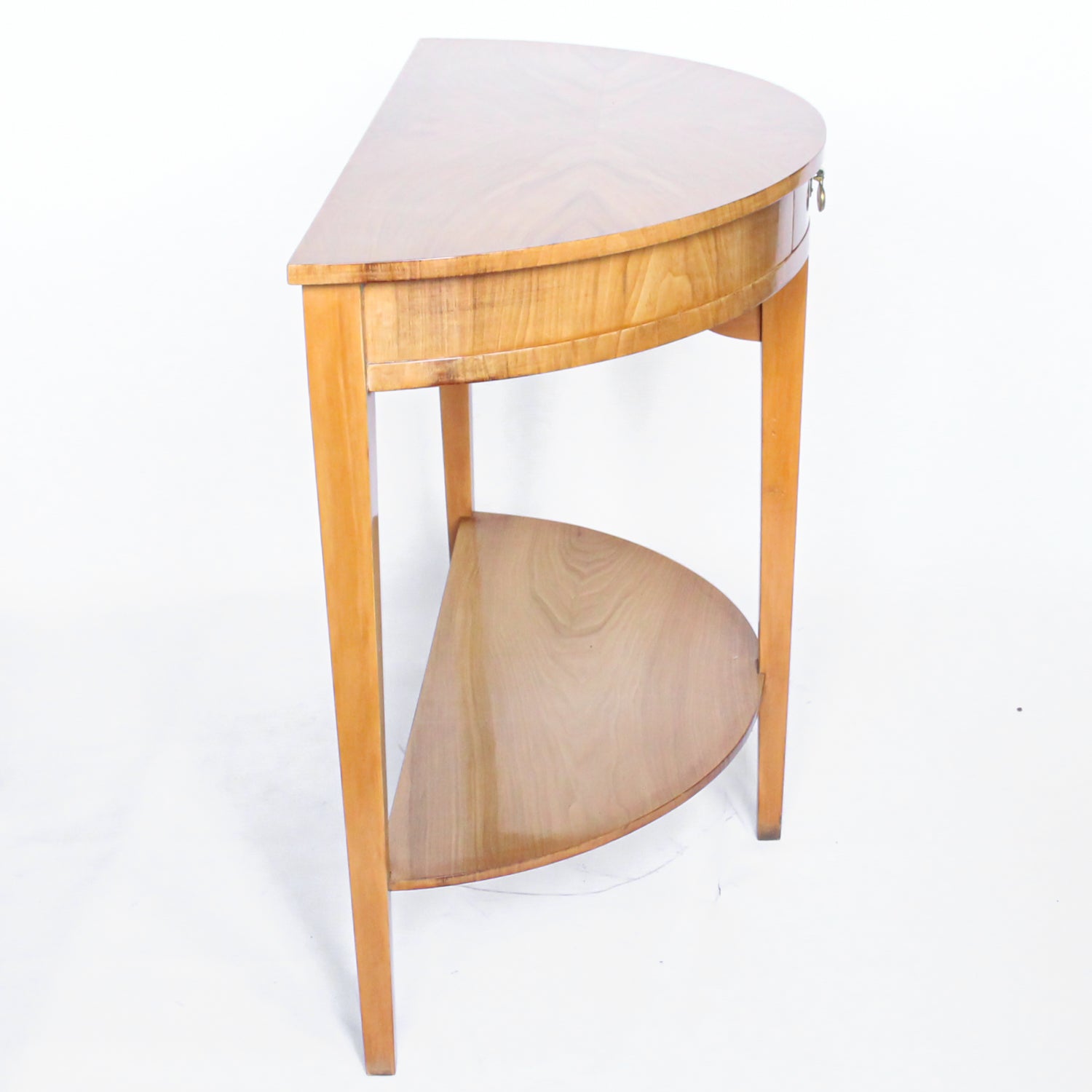 Walnut Demi-Lune Console Table