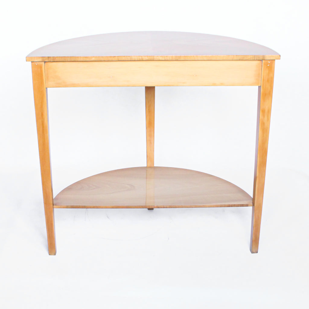 Walnut Demi-Lune Console Table