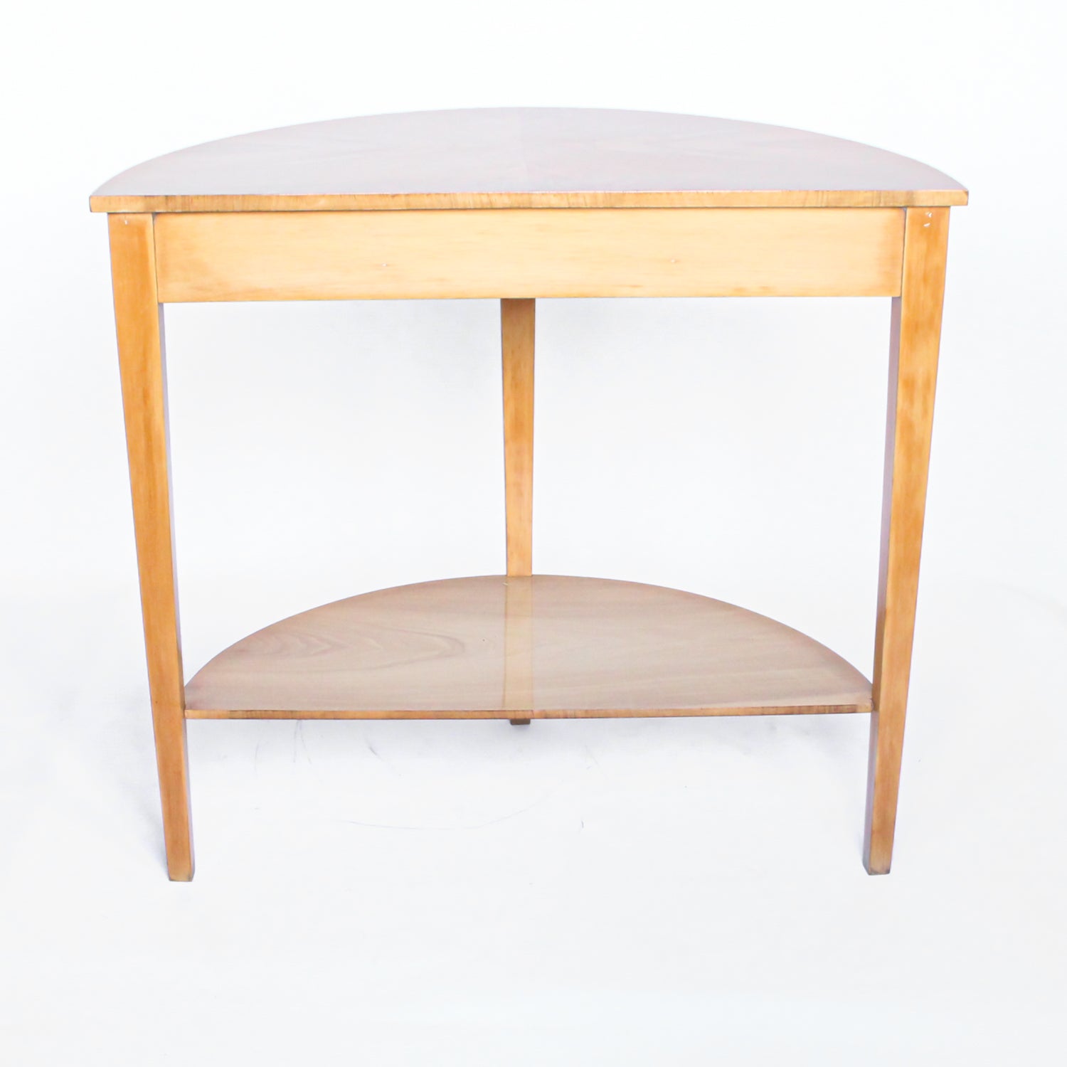 Walnut Demi-Lune Console Table