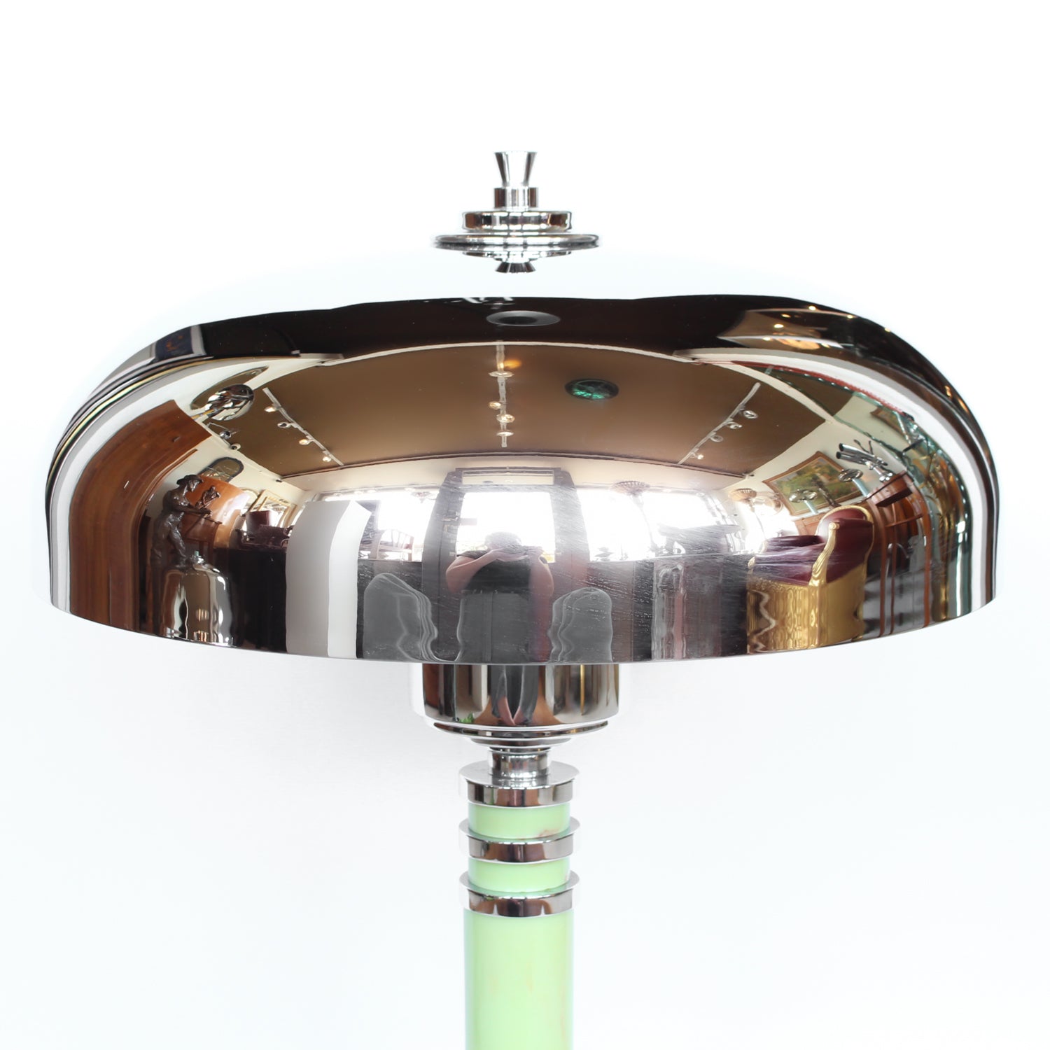 Art Deco Table Lamp - Mint Green Bakelite and Chrome - Jeroen Markies Art Deco