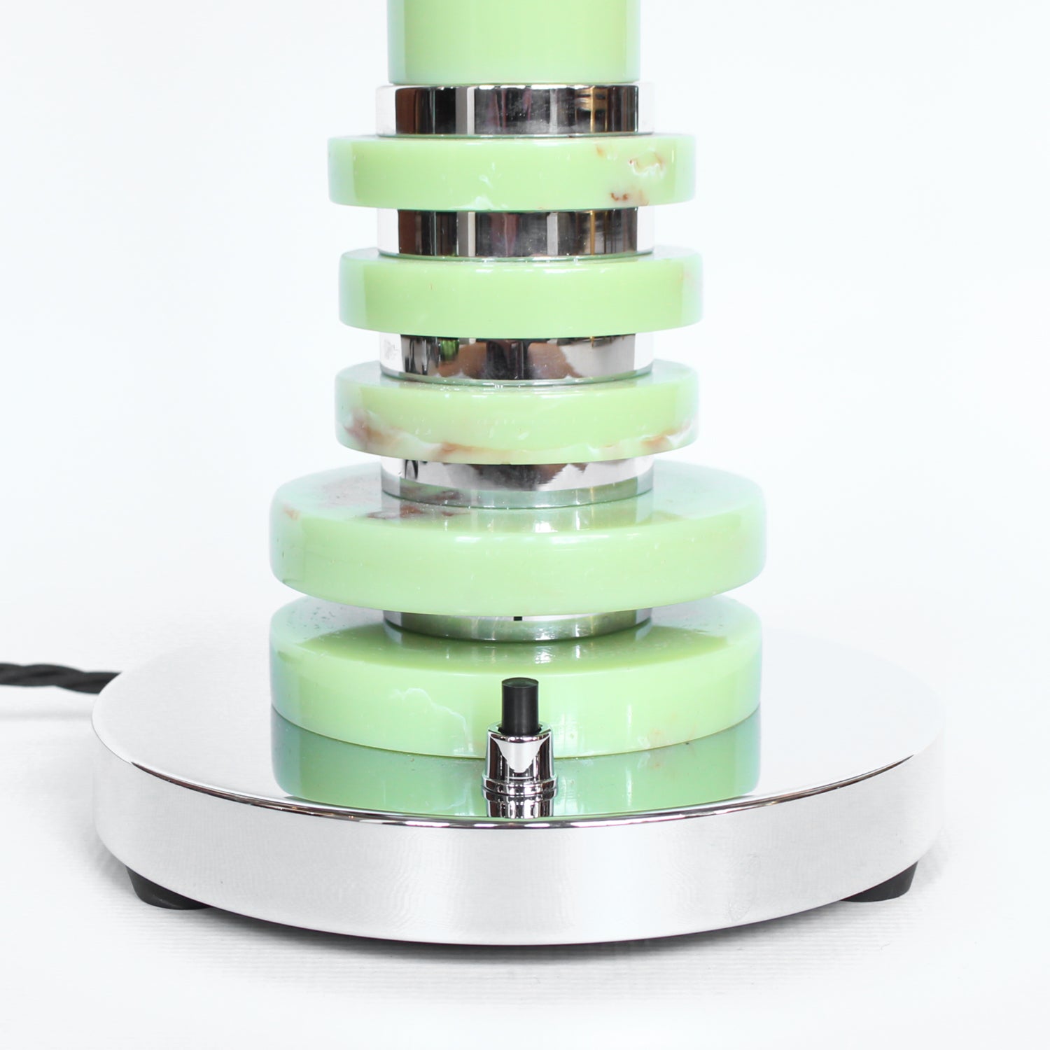 Art Deco Table Lamp - Mint Green Bakelite and Chrome - Jeroen Markies Art Deco