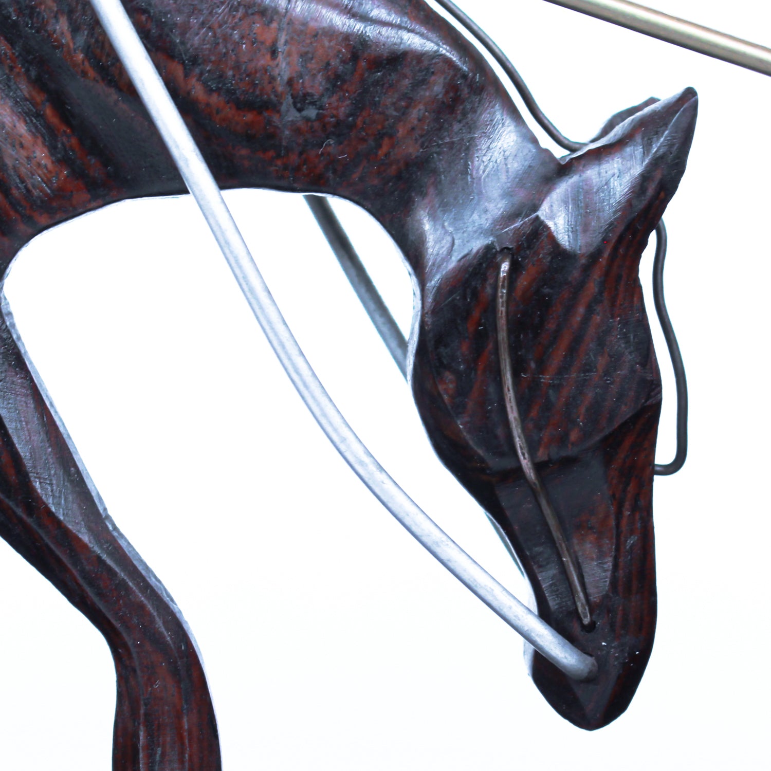 Don Quixote Bookends. Walnut and silver-plated metal in the style of Hagenauer