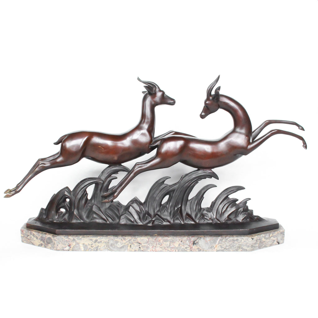 Art Deco Bronze Gazelles