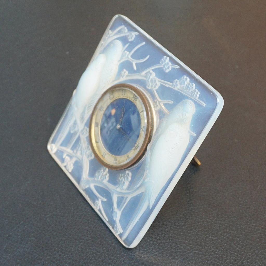 Rene Lalique Art Deco Glass Clock Inseperables - Jeroen Markies Art Deco
